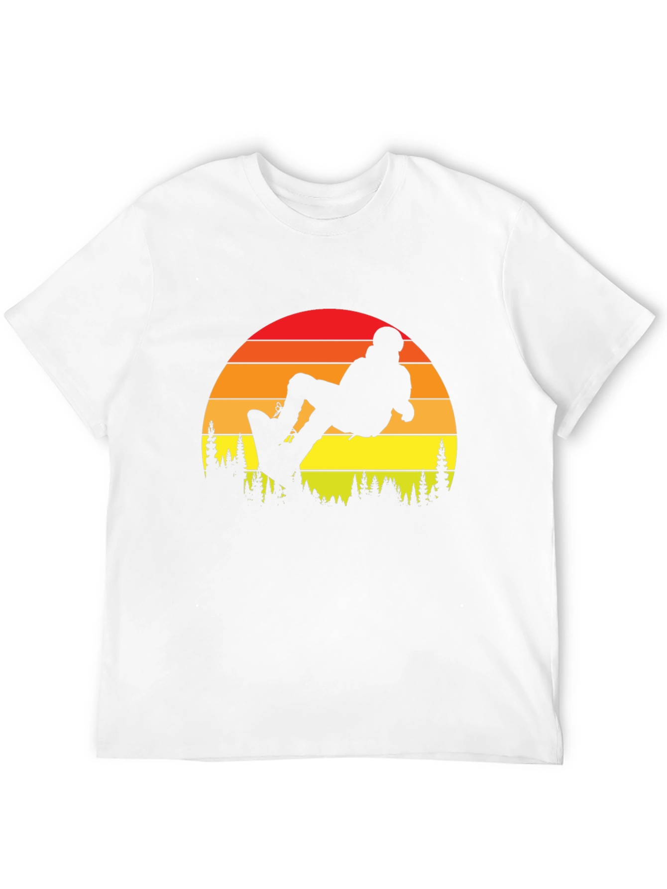 Snowboard Sunset Graphic Tee - Black Cotton T-Shirt
