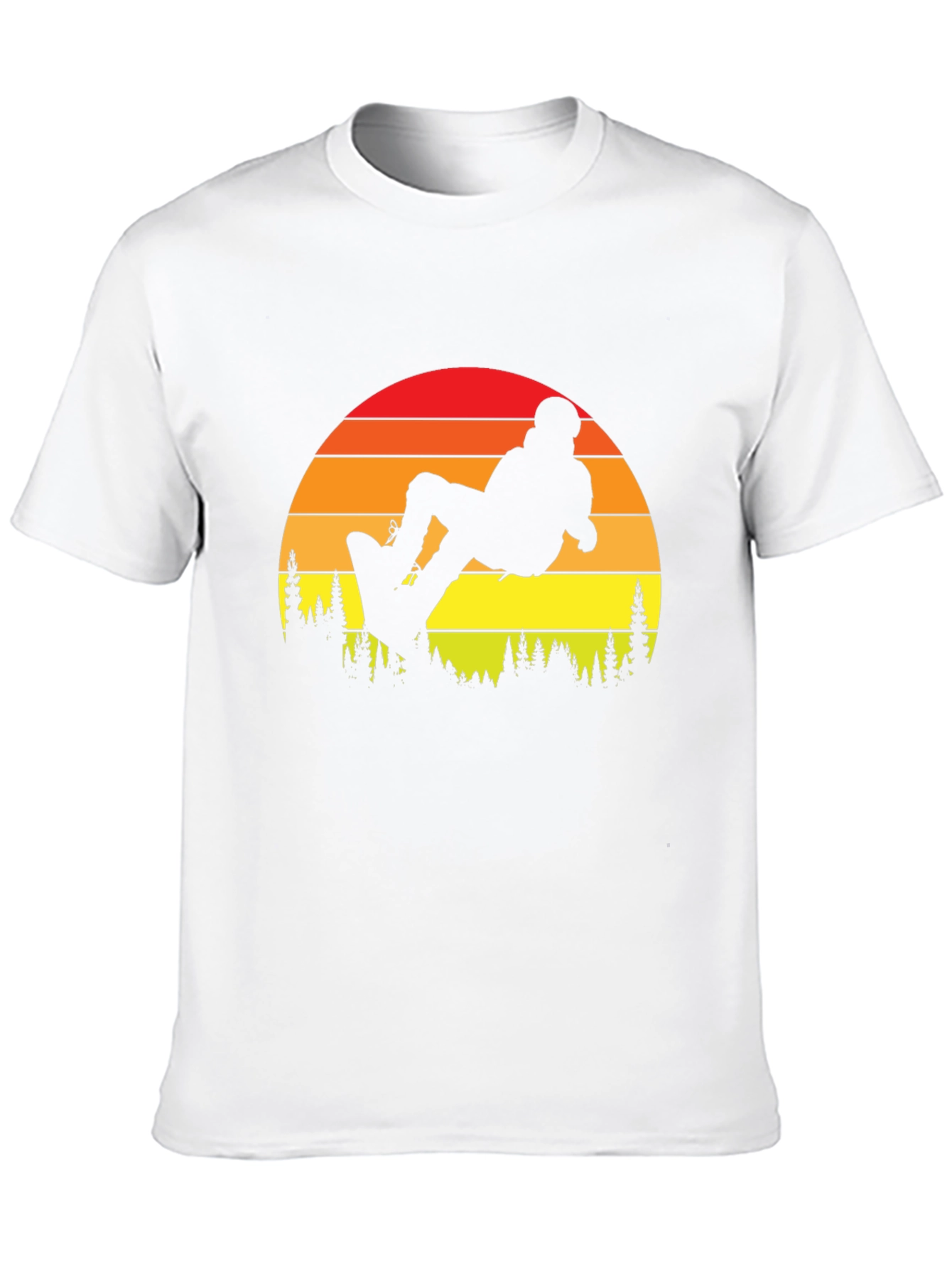 Snowboard Sunset Graphic Tee - Black Cotton T-Shirt