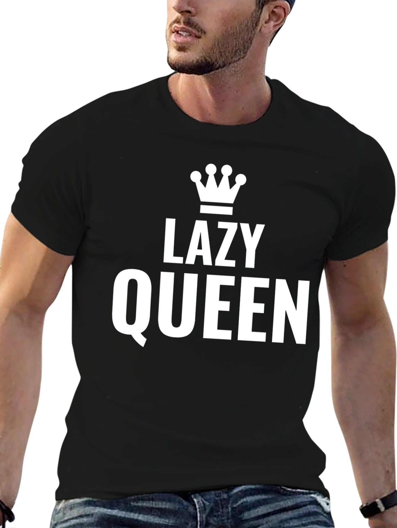 Lazy Queen Graphic Tee - Unisex Black T-Shirt