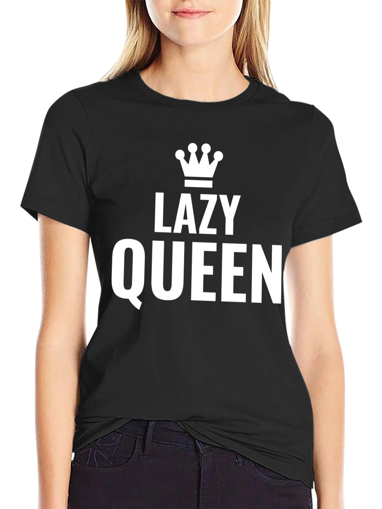 Lazy Queen Graphic Tee - Unisex Black T-Shirt