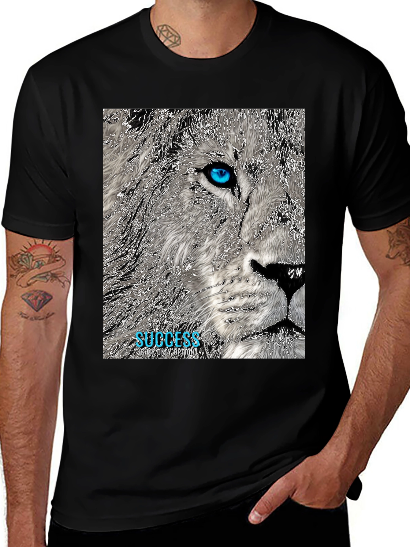 Lion Success Graphic Tee - Black