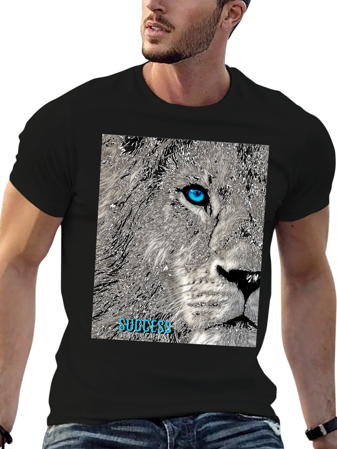 Lion Success Graphic Tee - Black