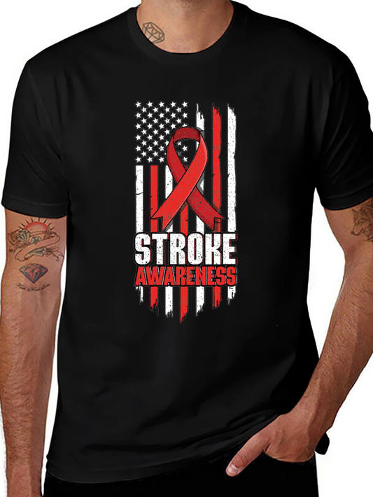 Stroke Awareness American Flag T-Shirt