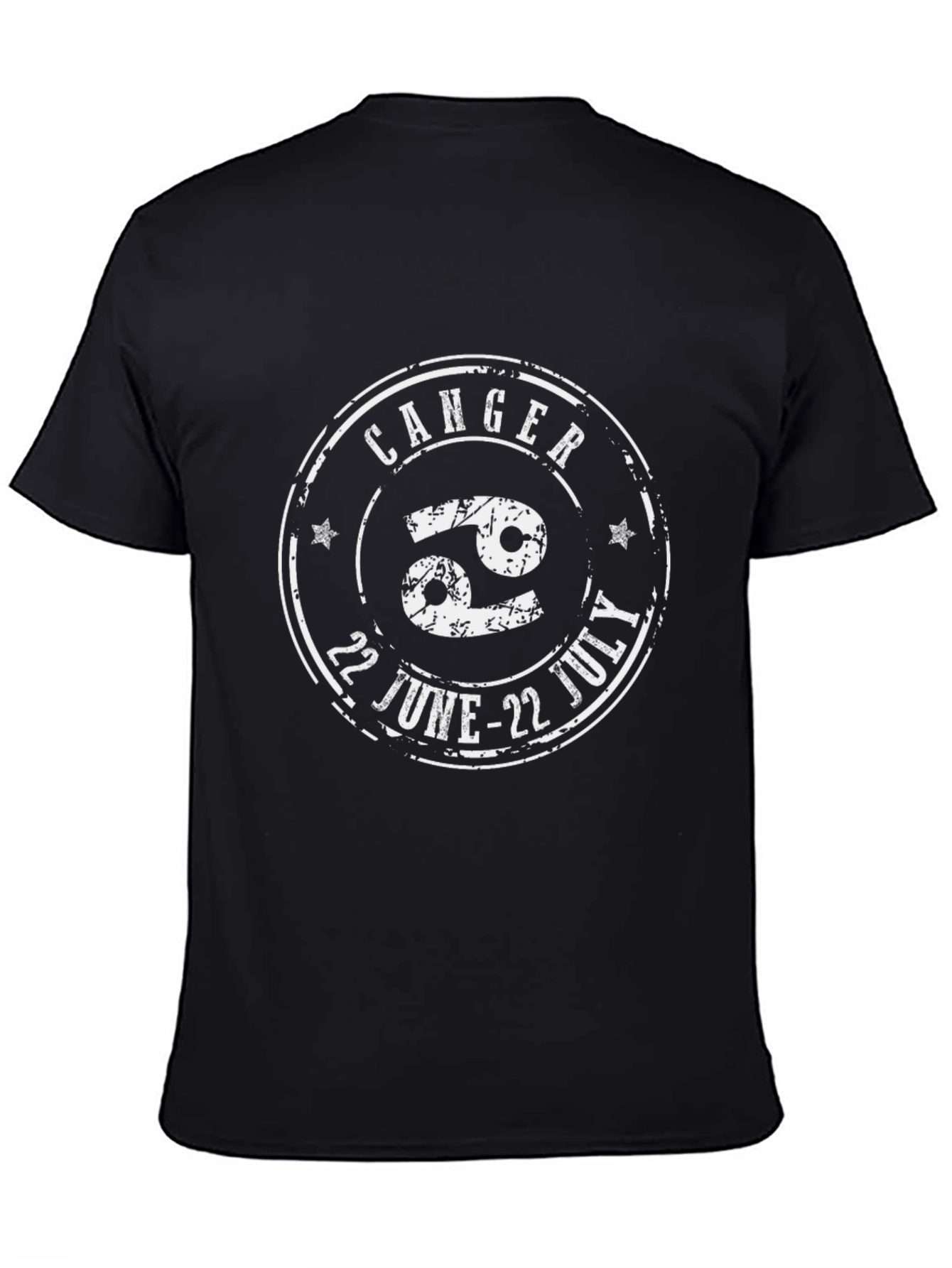 Cancer Zodiac Stamp Black T-Shirt