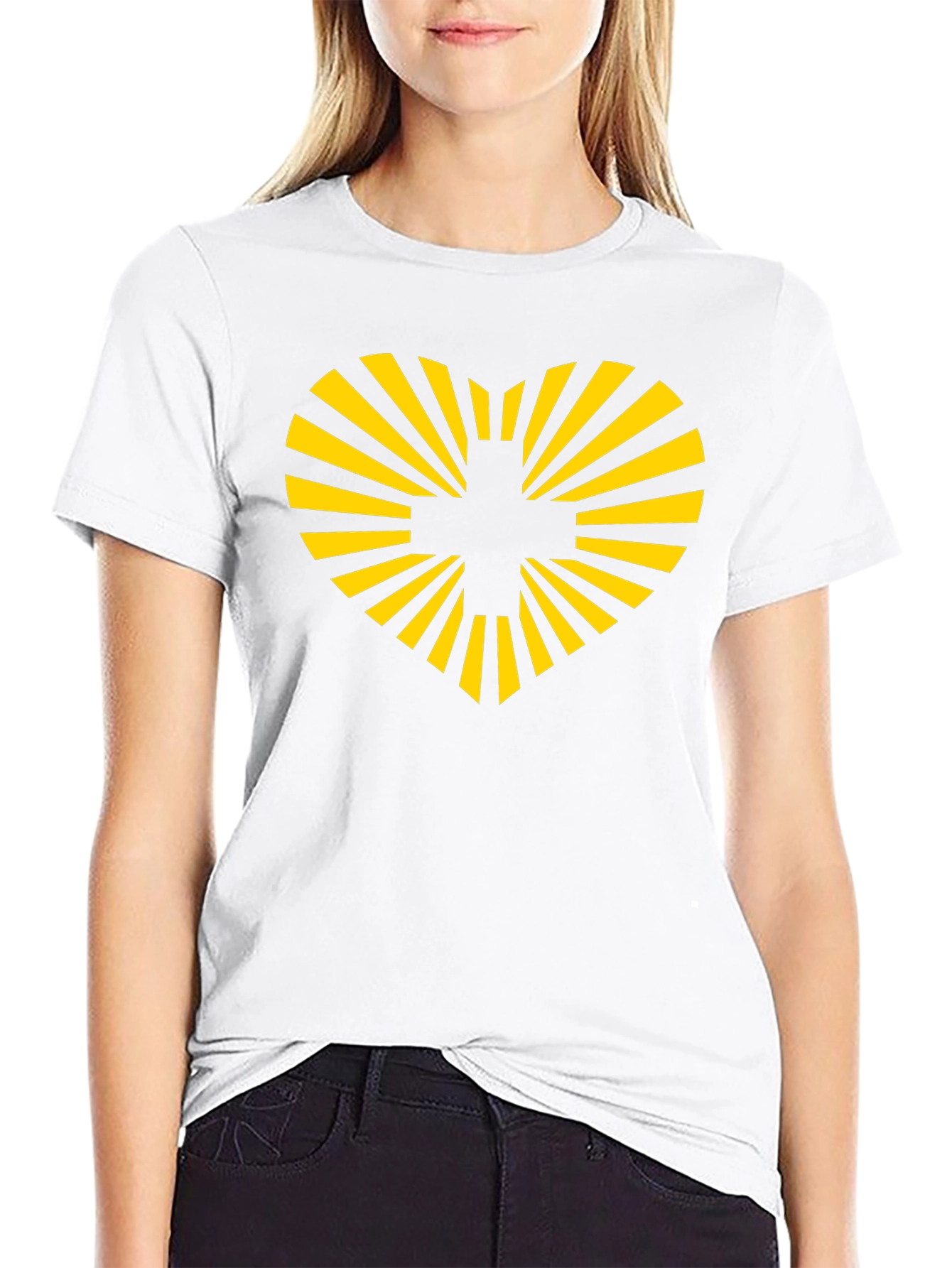 Heart & Rays Black Graphic Tee