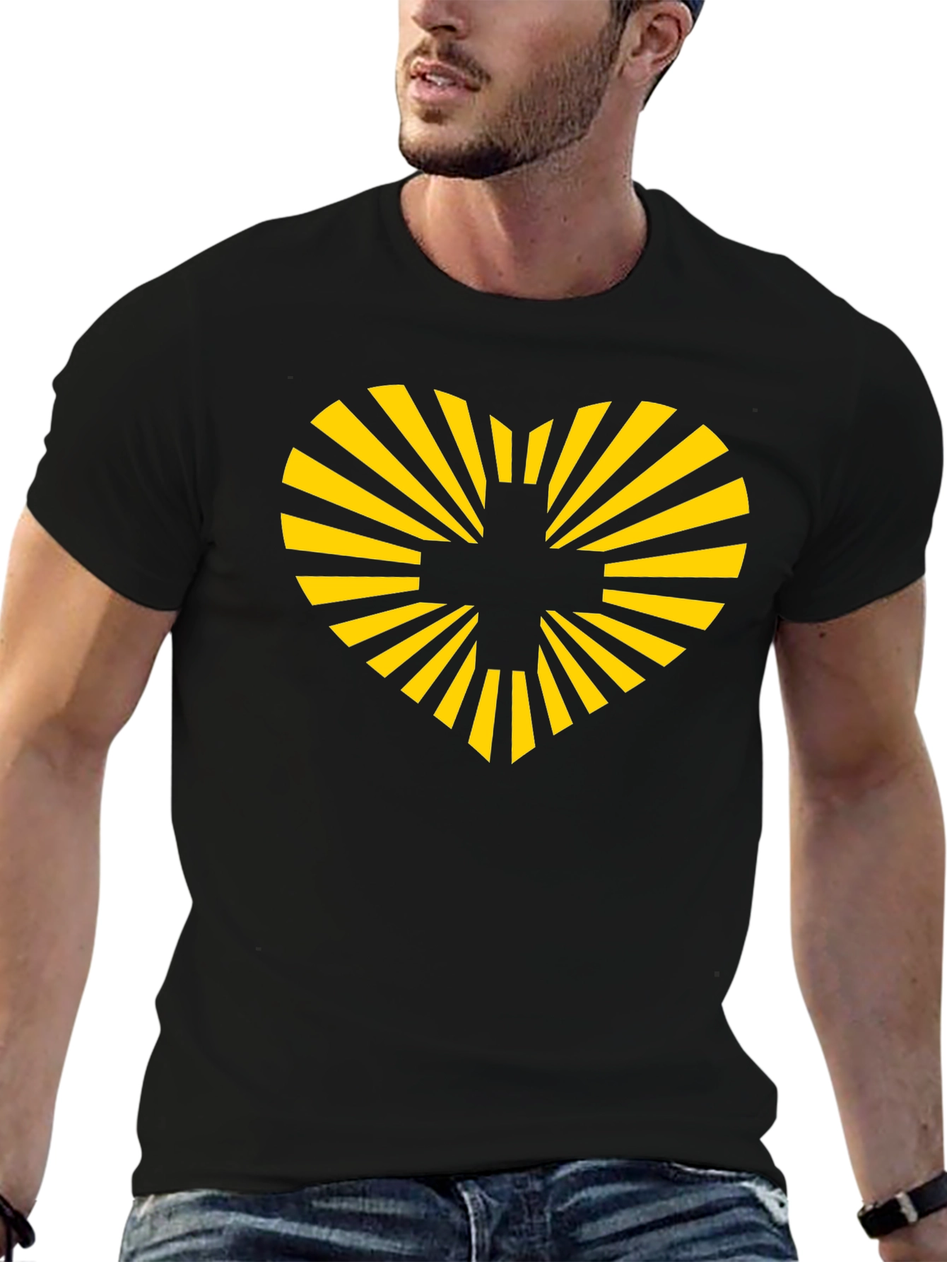 Heart & Rays Black Graphic Tee