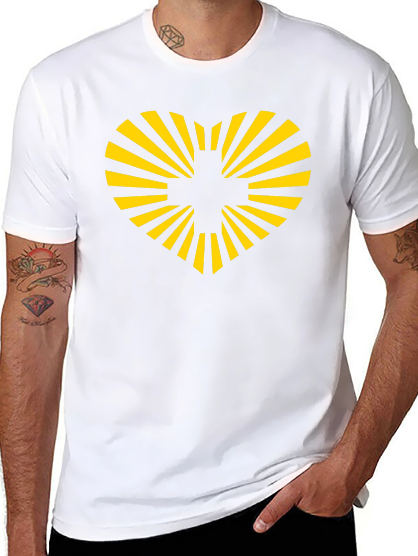 Heart & Rays Black Graphic Tee