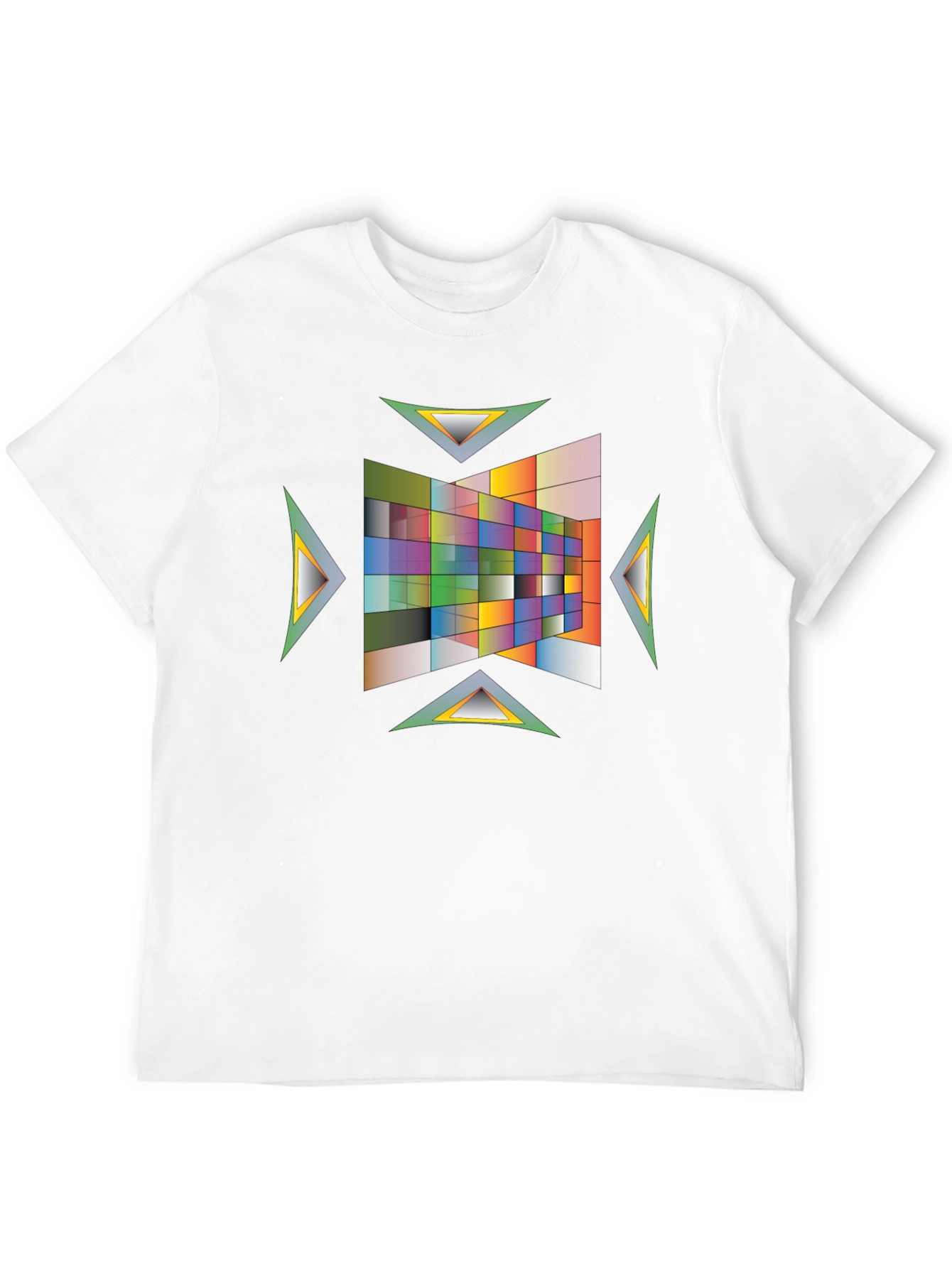 Abstract Geometric Pattern Black Tee