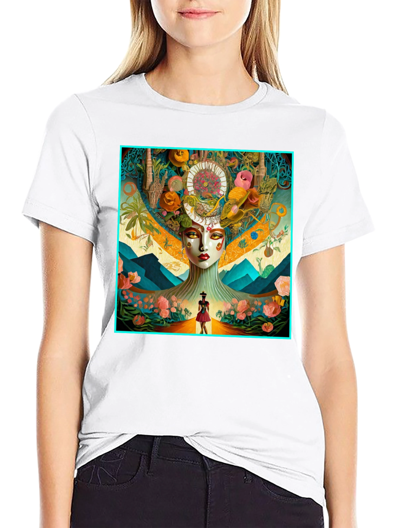 Artistic Woman and Landscape T-Shirt