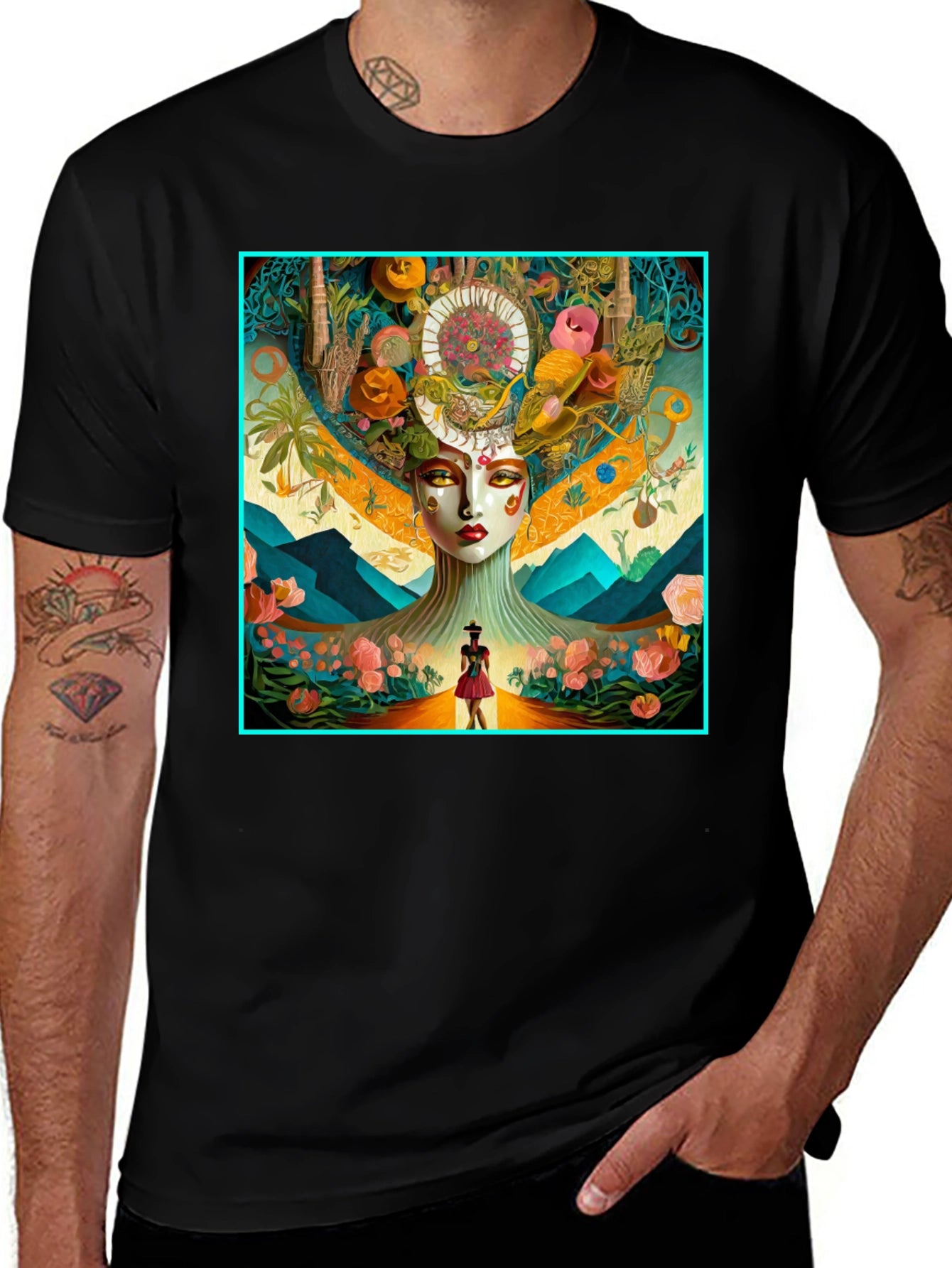 Artistic Woman and Landscape T-Shirt