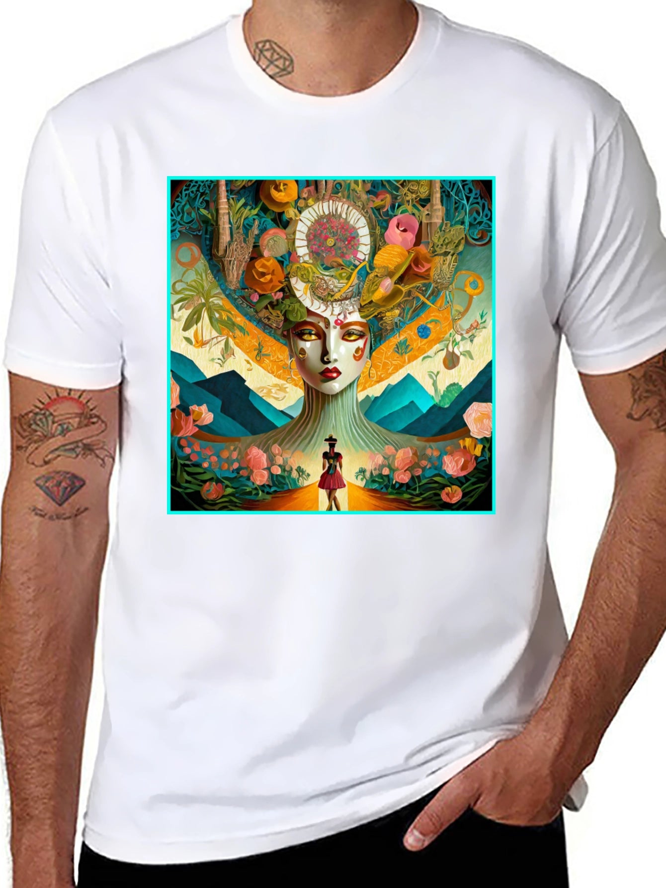 Artistic Woman and Landscape T-Shirt