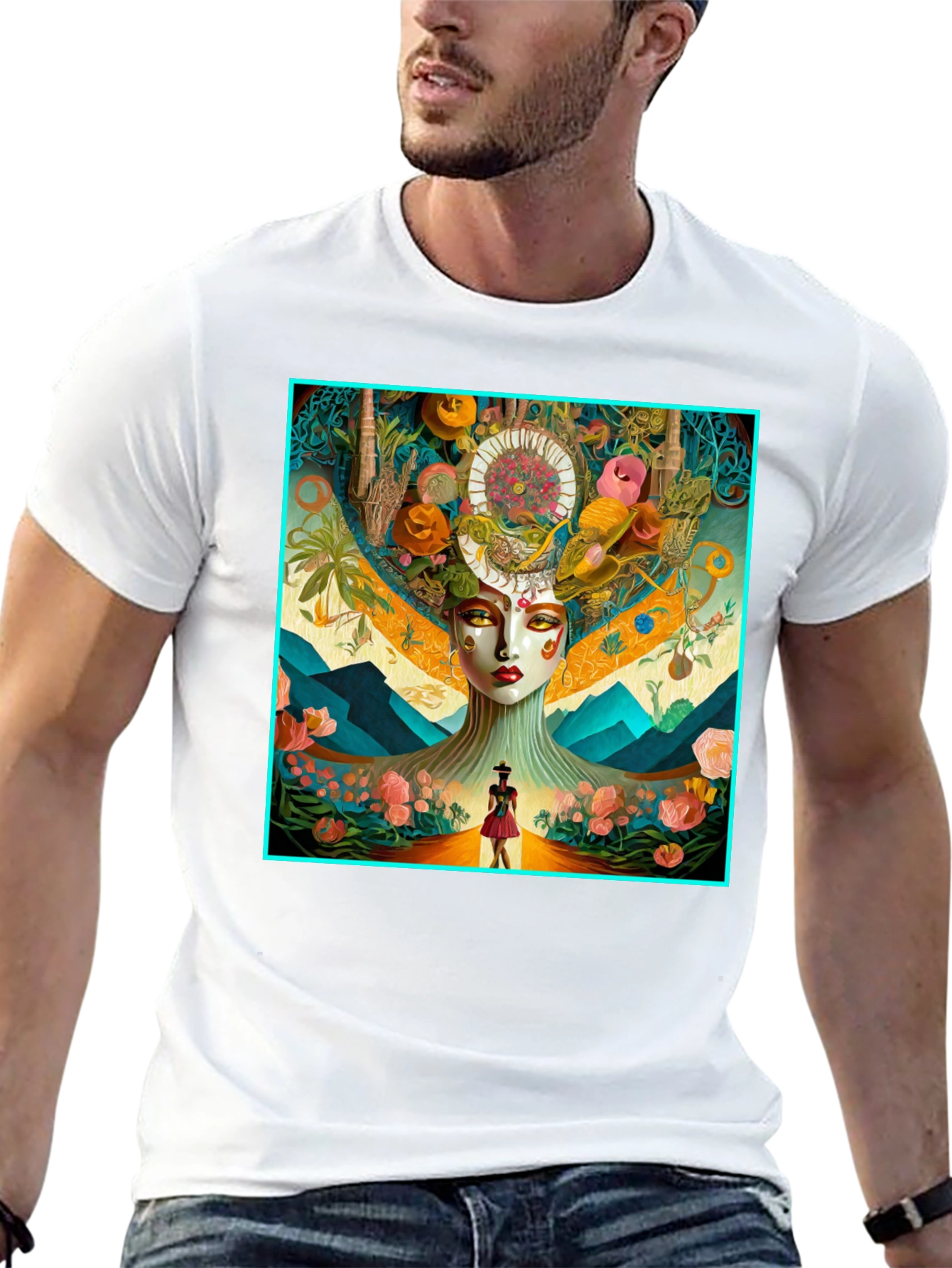 Artistic Woman and Landscape T-Shirt