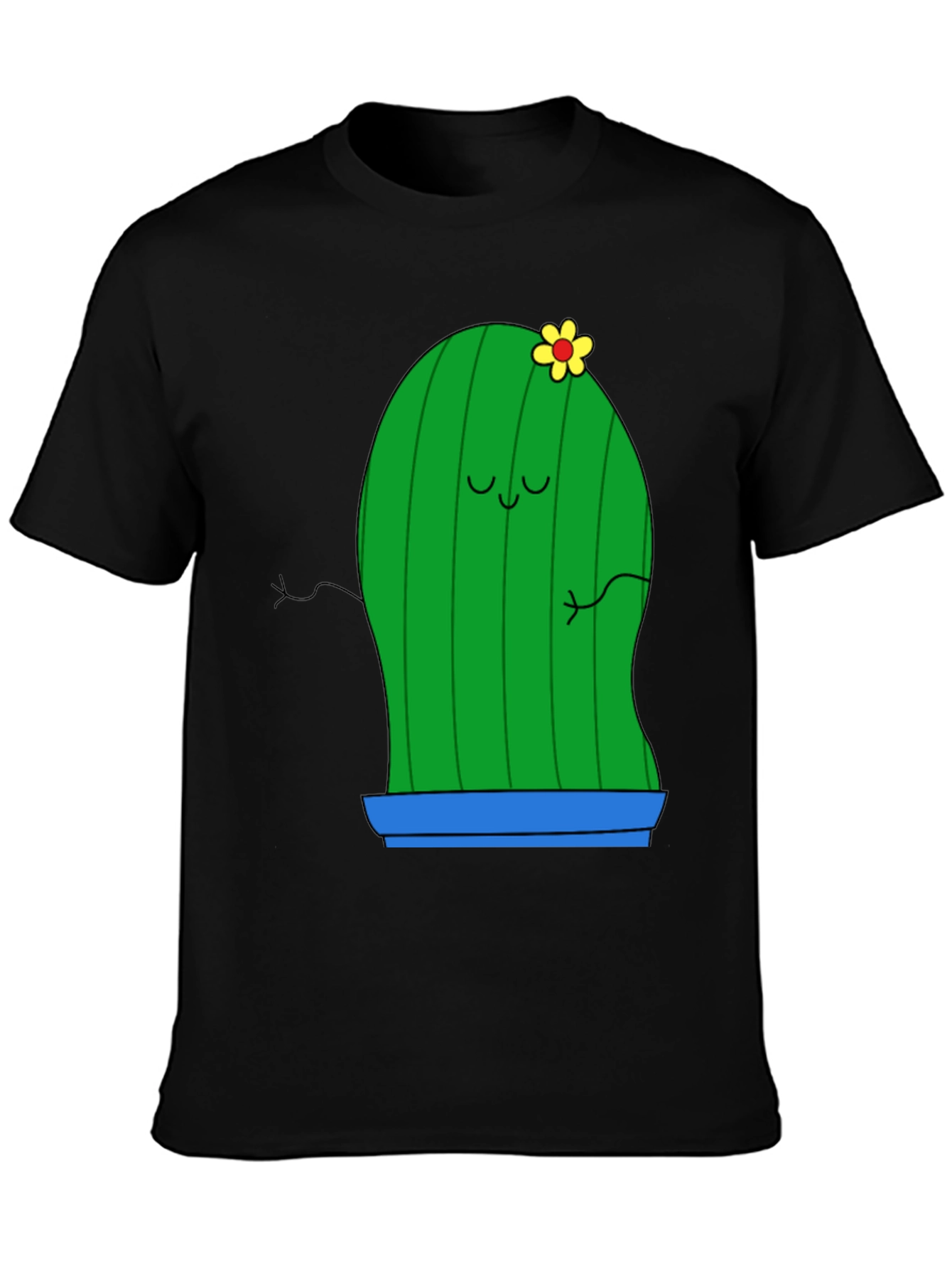 Cute Cactus Graphic Tee - Unisex Black T-Shirt