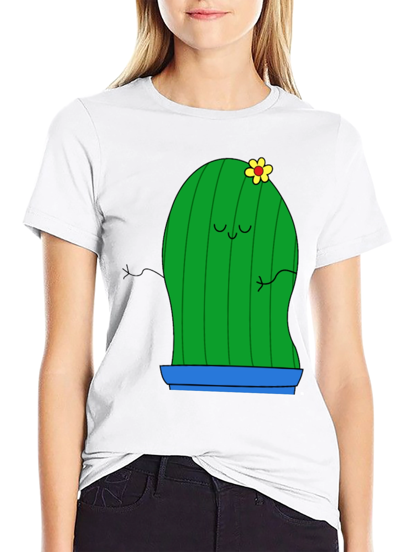 Cute Cactus Graphic Tee - Unisex Black T-Shirt