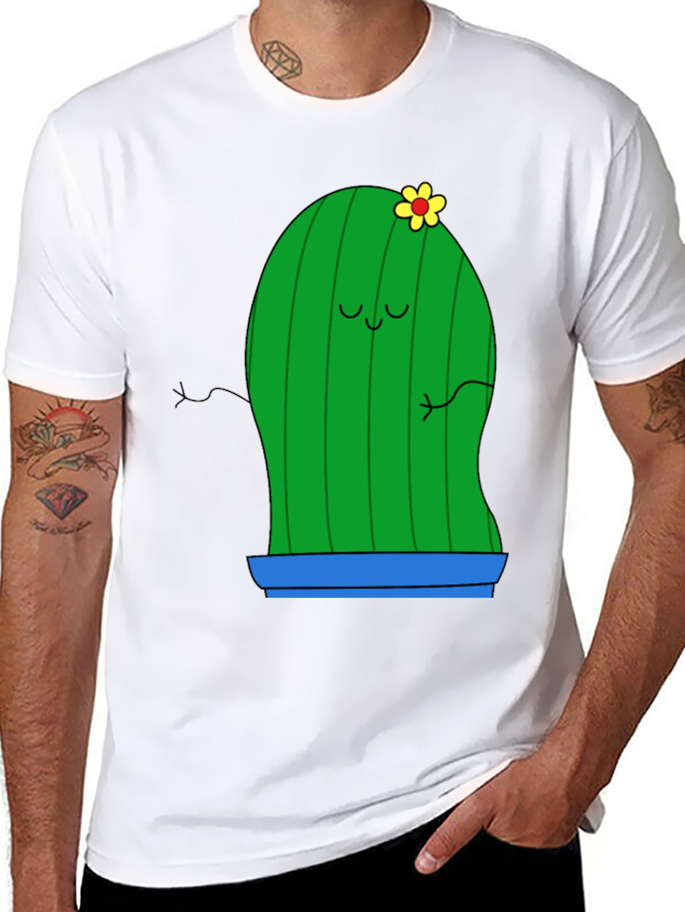 Cute Cactus Graphic Tee - Unisex Black T-Shirt