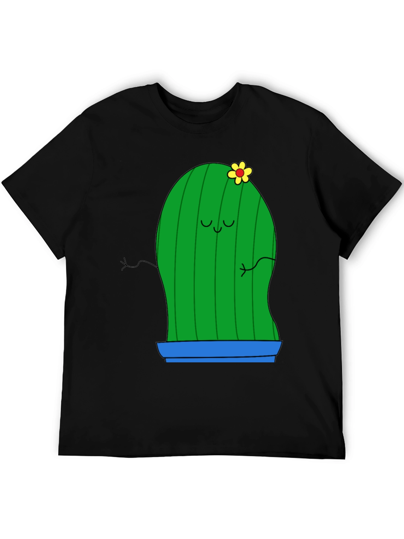 Cute Cactus Graphic Tee - Unisex Black T-Shirt