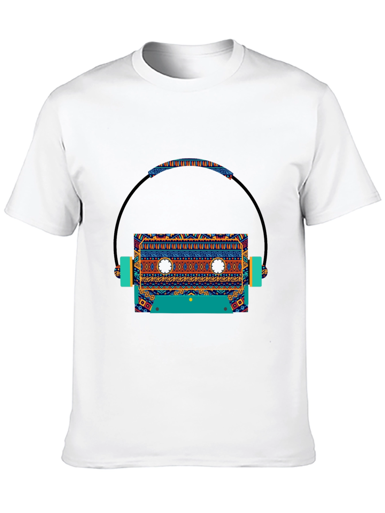 Retro Cassette & Headphone Graphic Tee