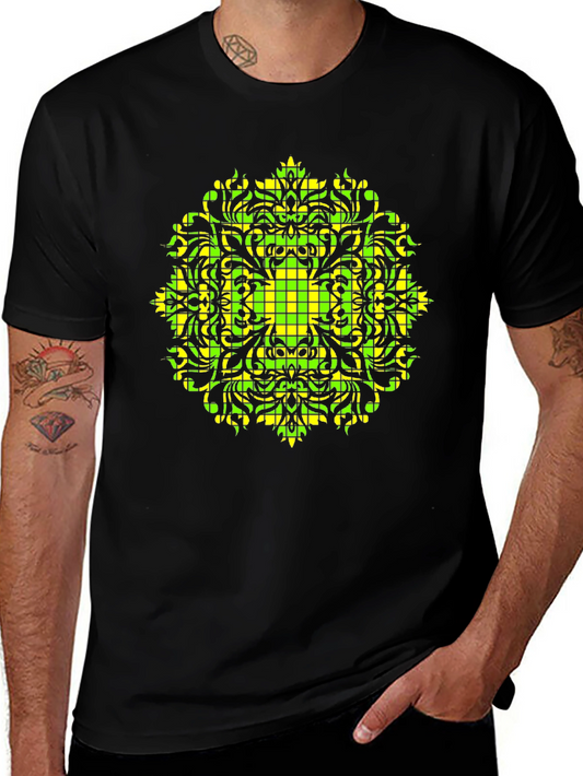 Geometric Mandala Tee - Black