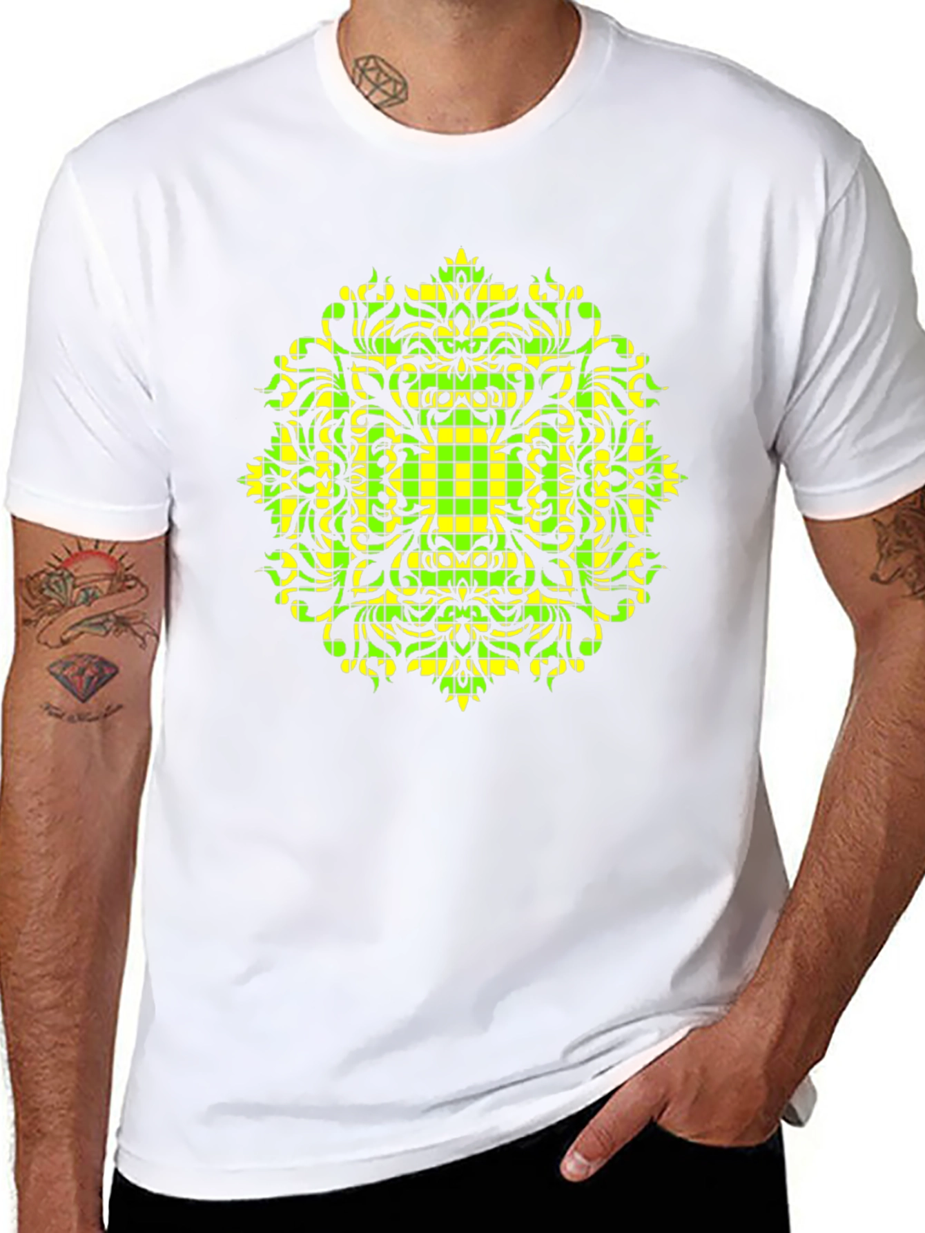 Geometric Mandala Tee - Black