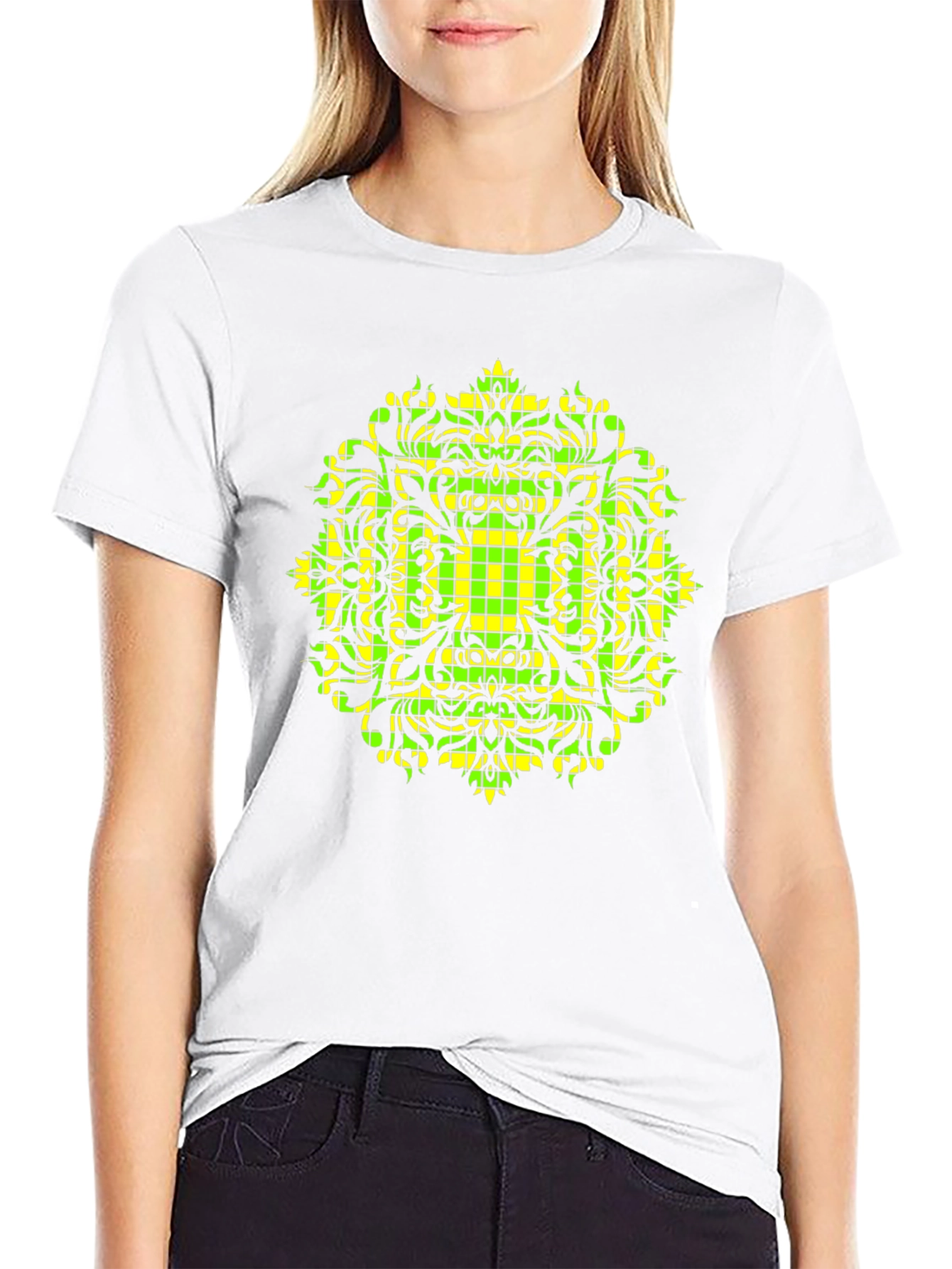 Geometric Mandala Tee - Black