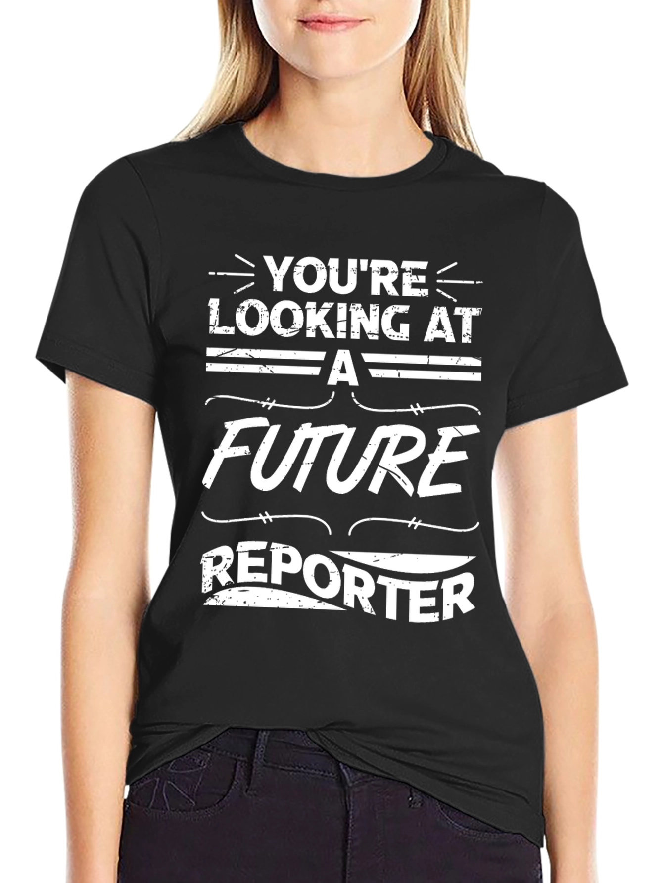 Future Reporter Graphic Tee - Black Cotton T-Shirt