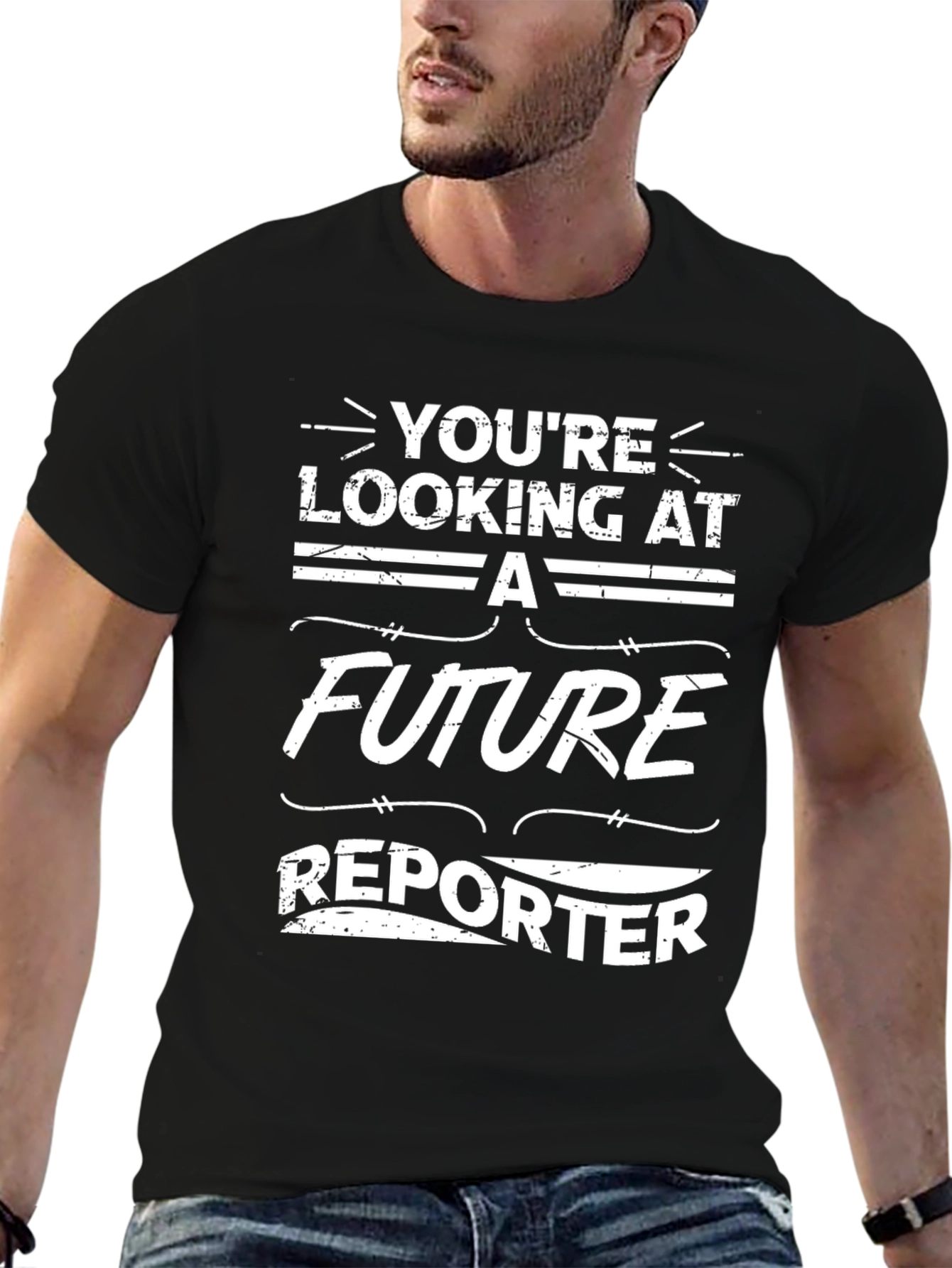 Future Reporter Graphic Tee - Black Cotton T-Shirt