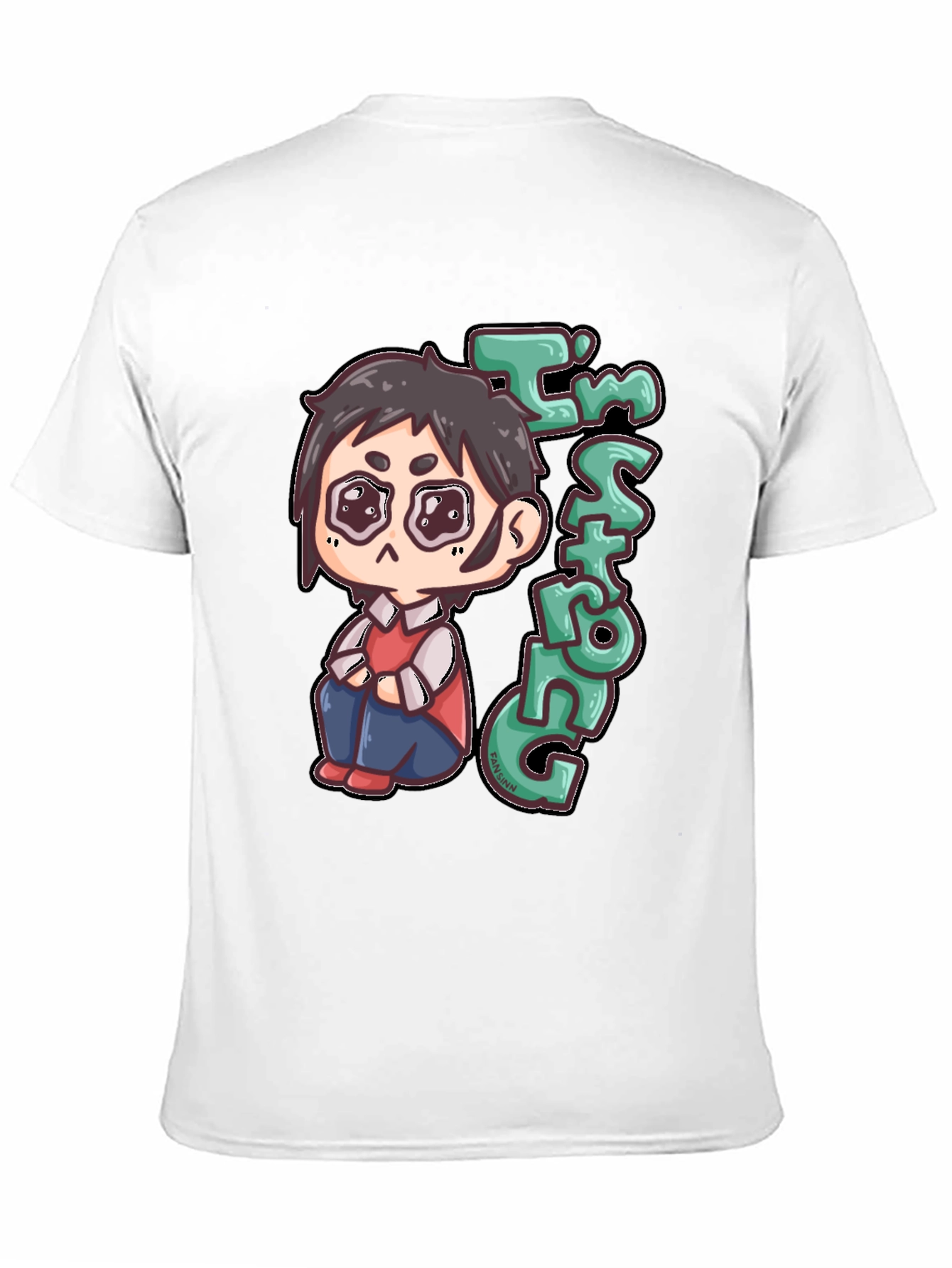 Im Strong Cartoon Character Black T-Shirt