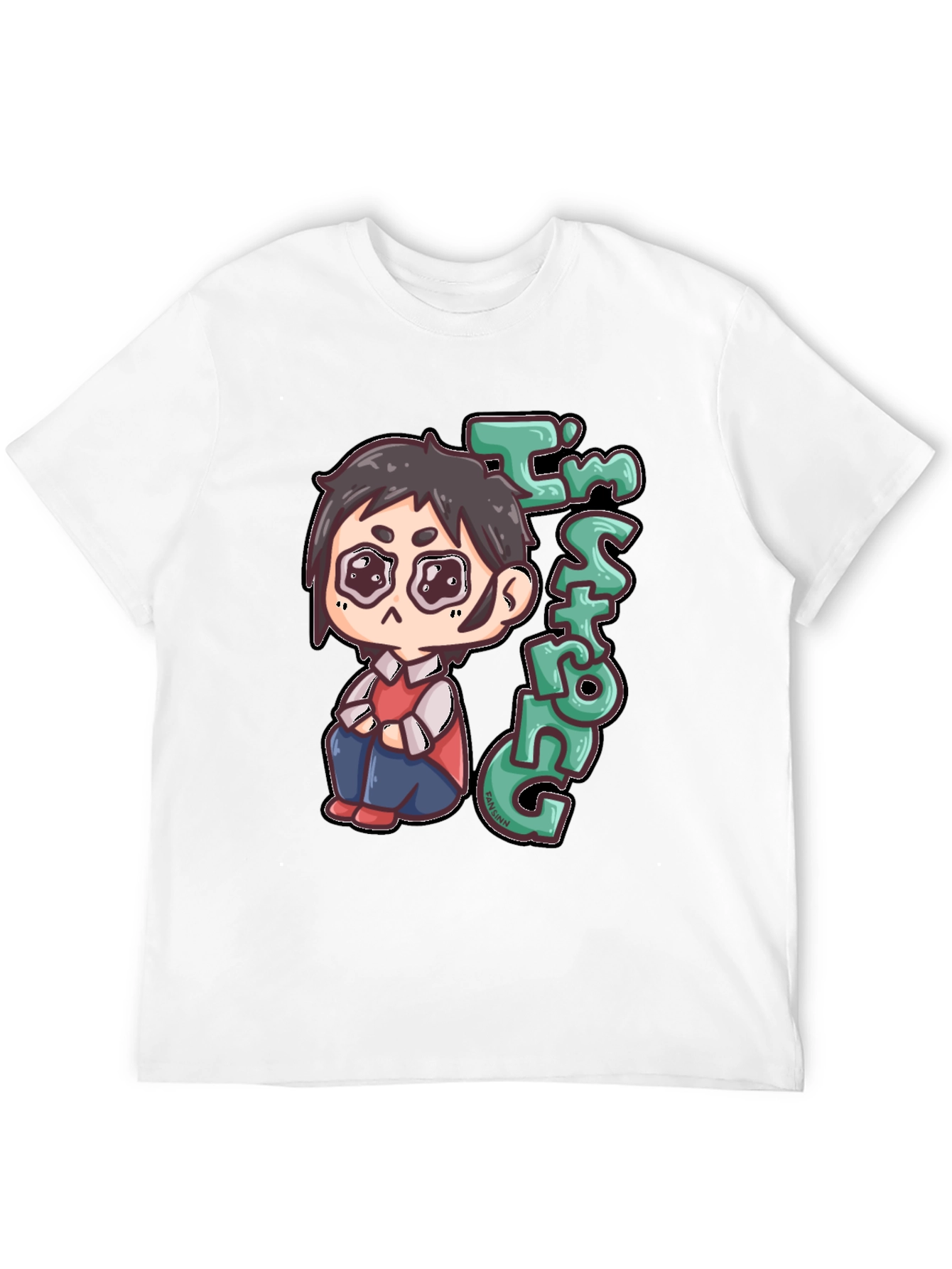 Im Strong Cartoon Character Black T-Shirt