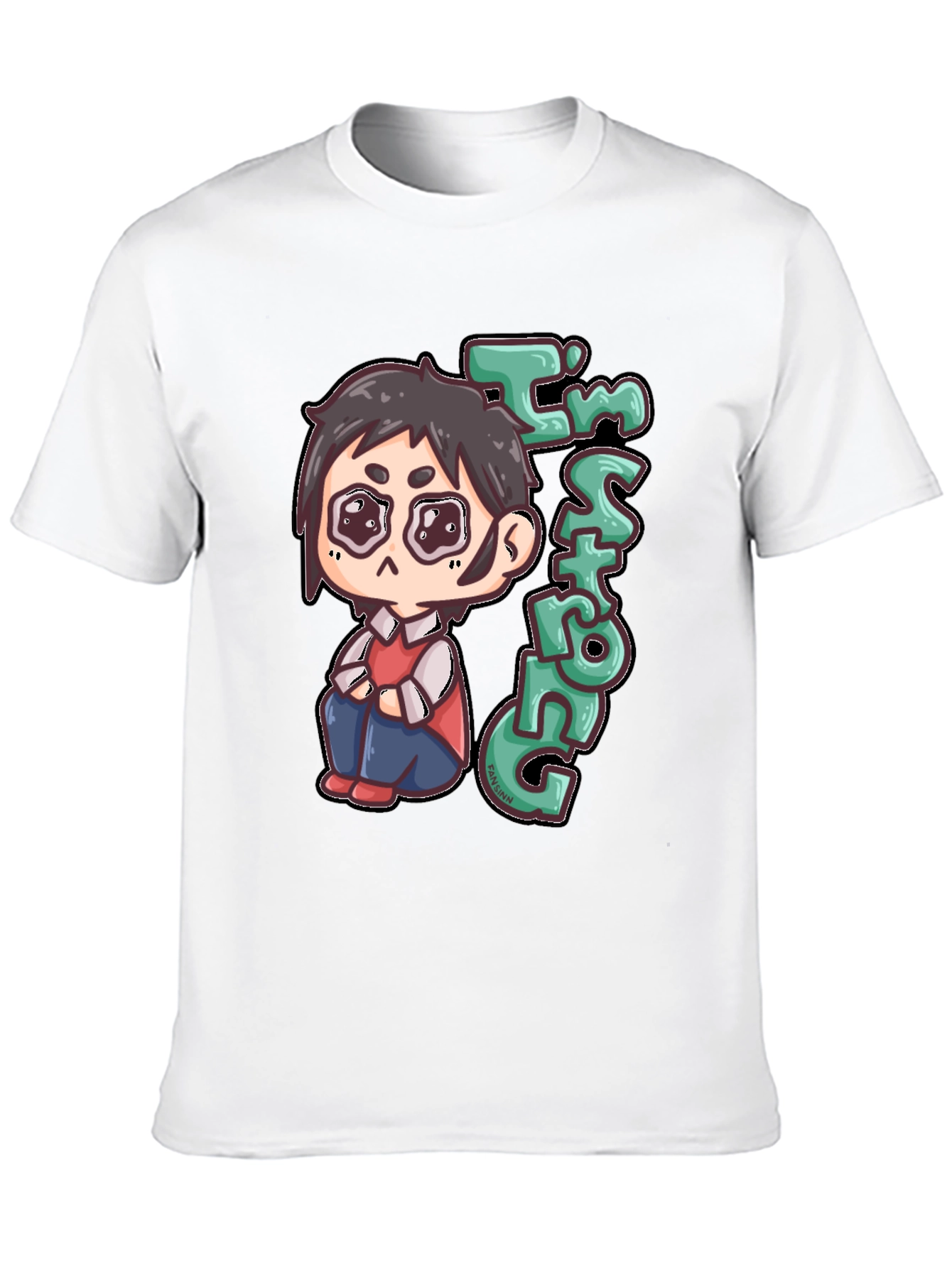 Im Strong Cartoon Character Black T-Shirt
