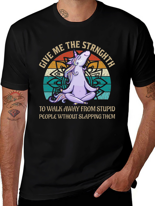 Unicorn Yoga T-Shirt - Give Me Strength Funny Tee