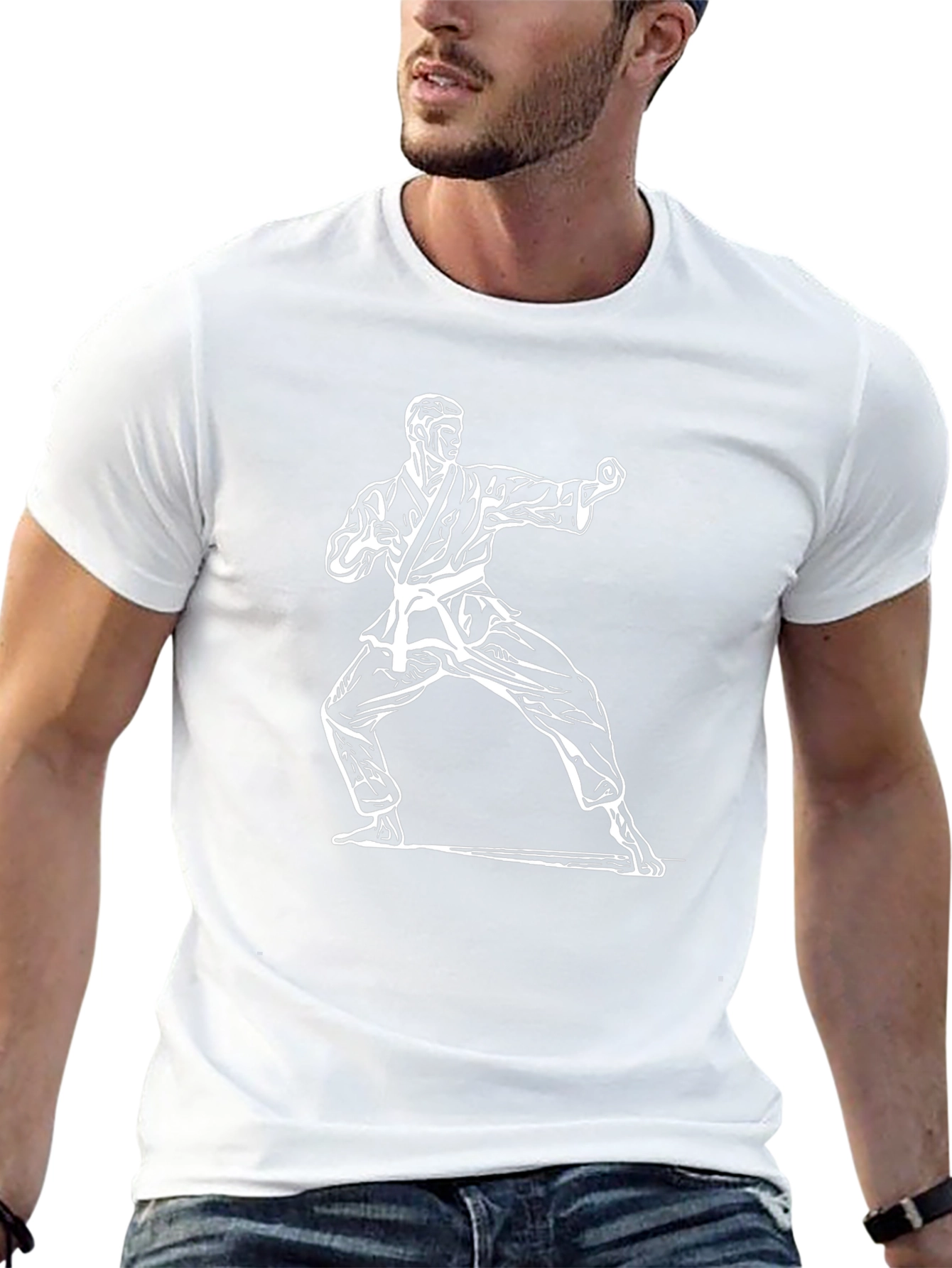 Karate Graphic Tee - Black Cotton Martial Arts Shirt