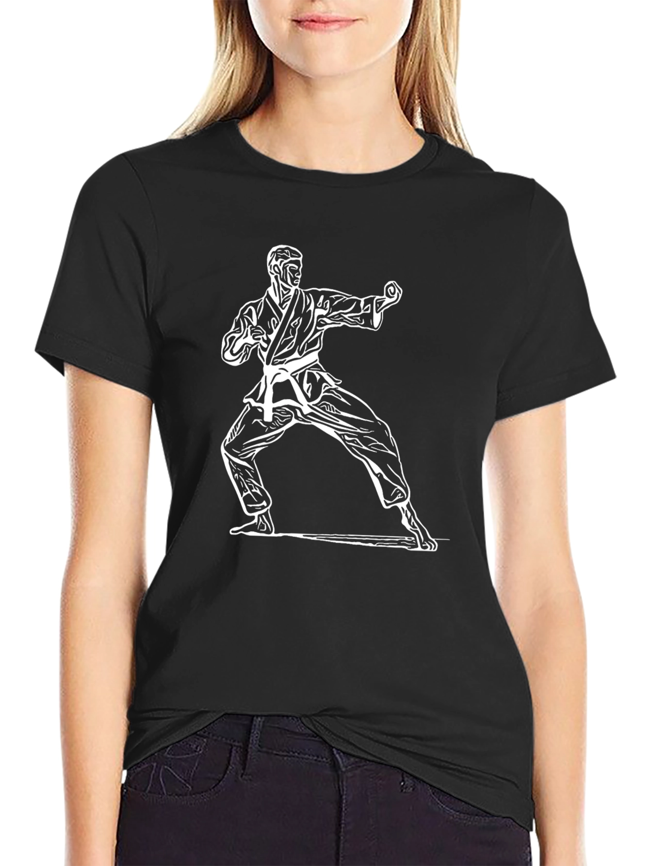 Karate Graphic Tee - Black Cotton Martial Arts Shirt