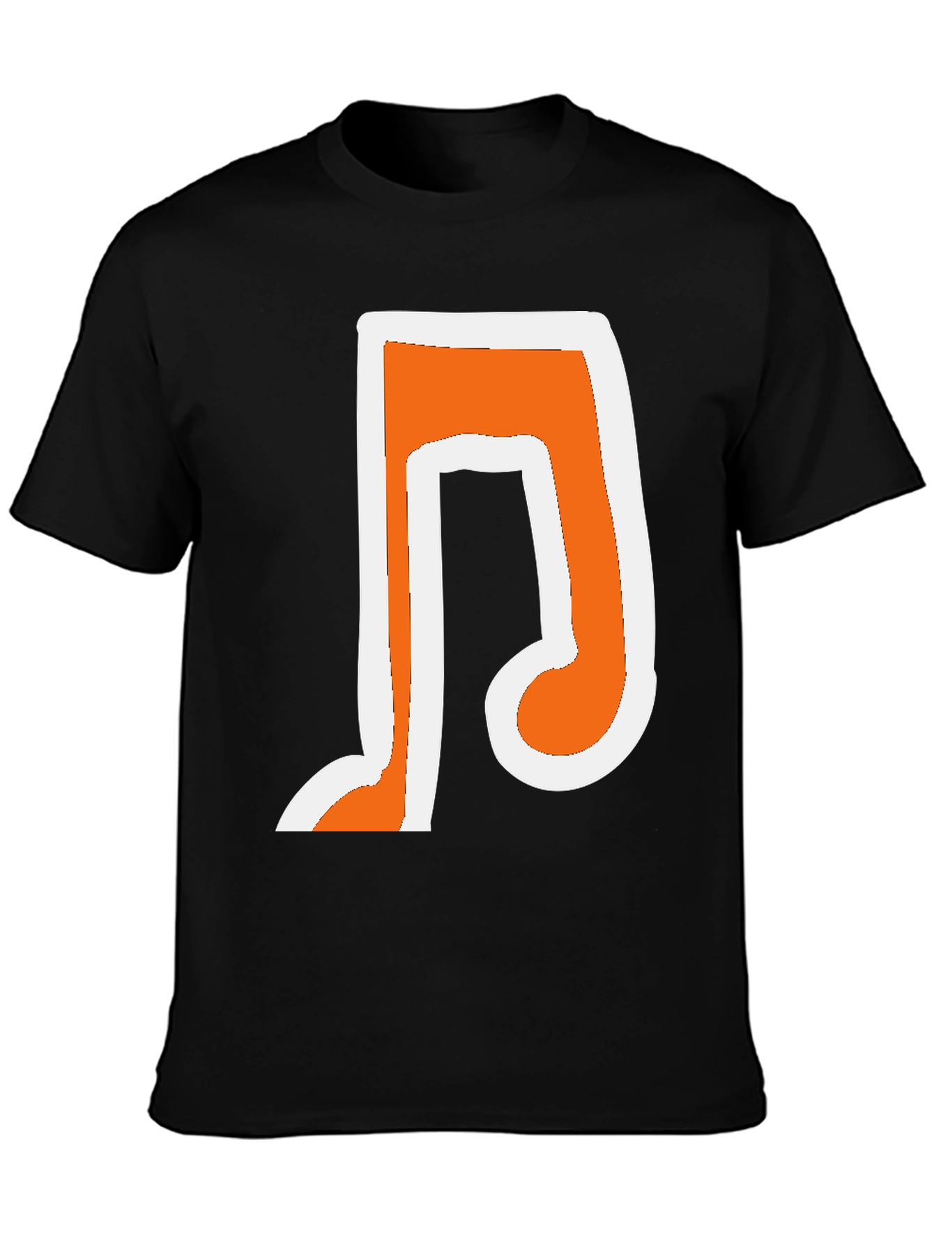 Musical Note Graphic T-Shirt - Trendy Black Tee