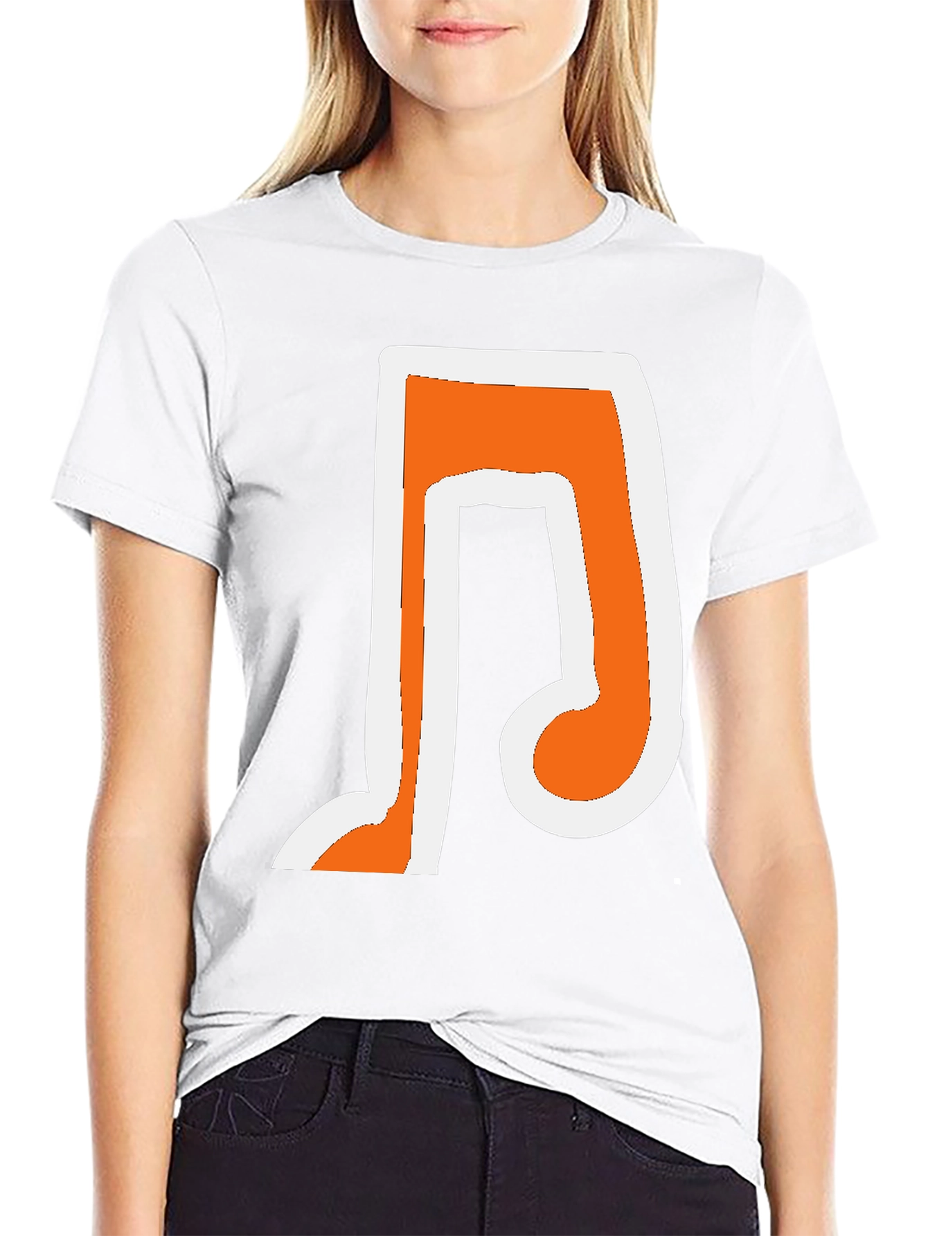 Musical Note Graphic T-Shirt - Trendy Black Tee