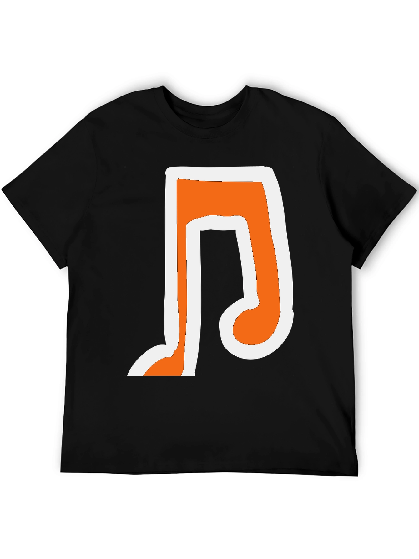 Musical Note Graphic T-Shirt - Trendy Black Tee