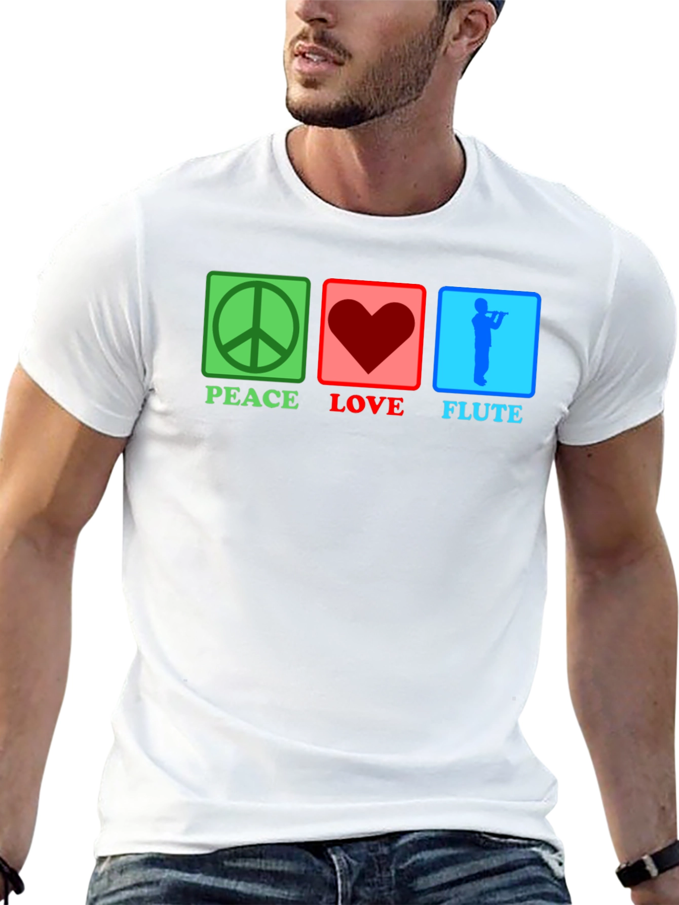 Peace Love Flute T-Shirt Music Lover Tee