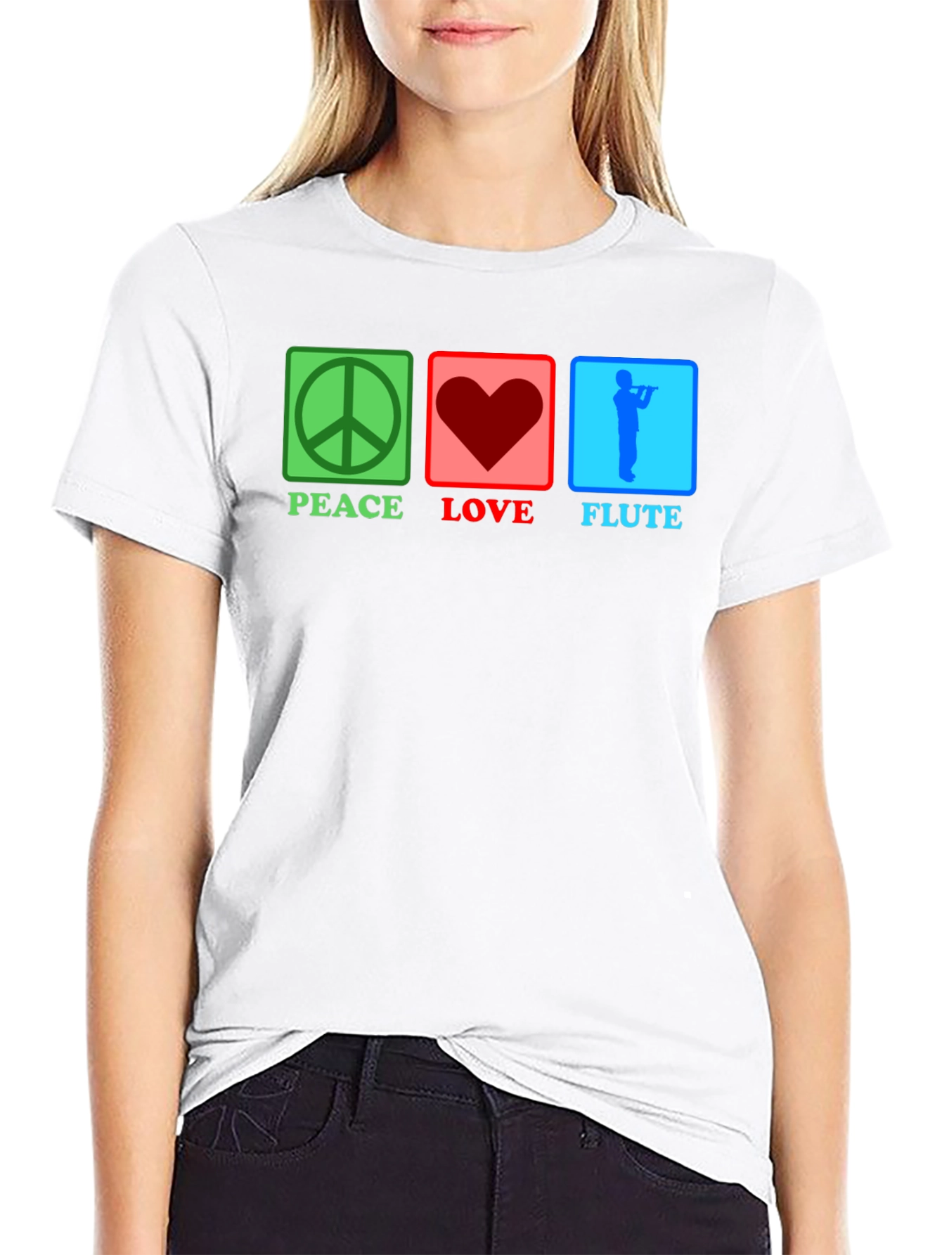 Peace Love Flute T-Shirt Music Lover Tee