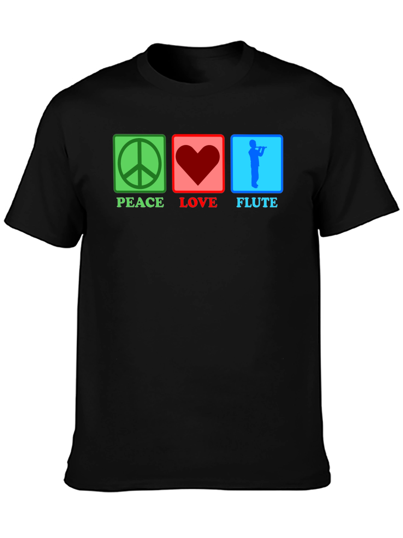 Peace Love Flute T-Shirt Music Lover Tee