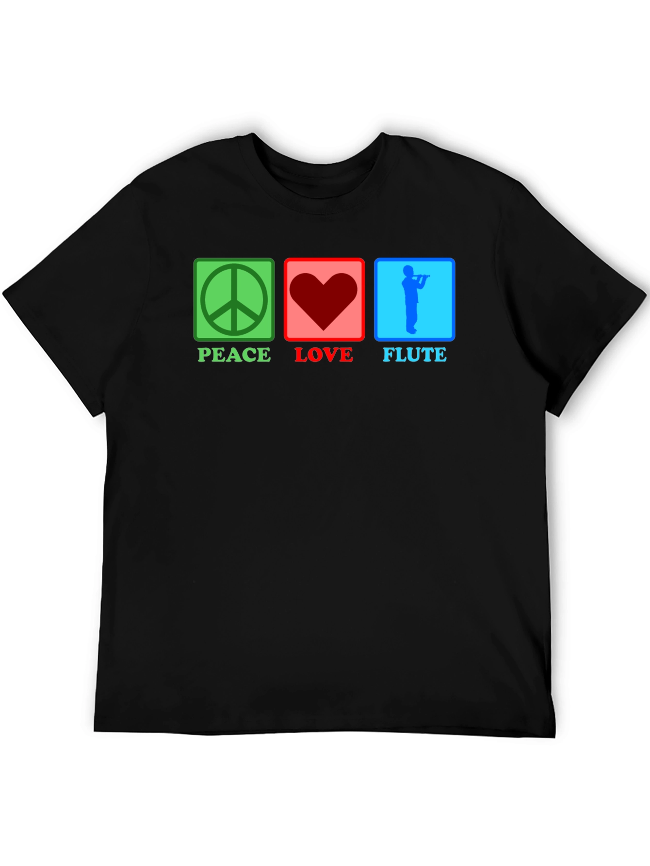 Peace Love Flute T-Shirt Music Lover Tee