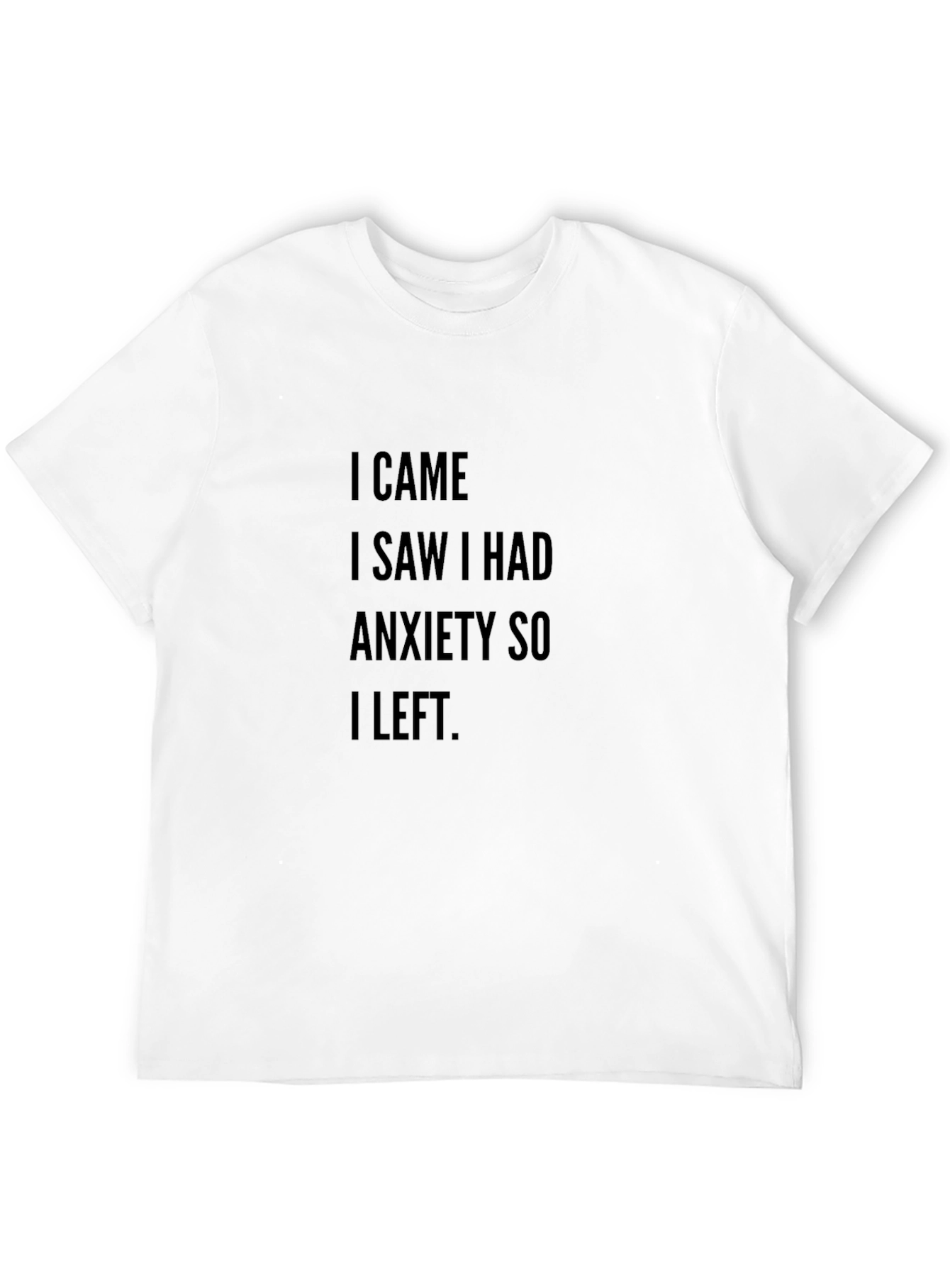 Anxiety Slogan T-Shirt - Black Crew Neck Tee