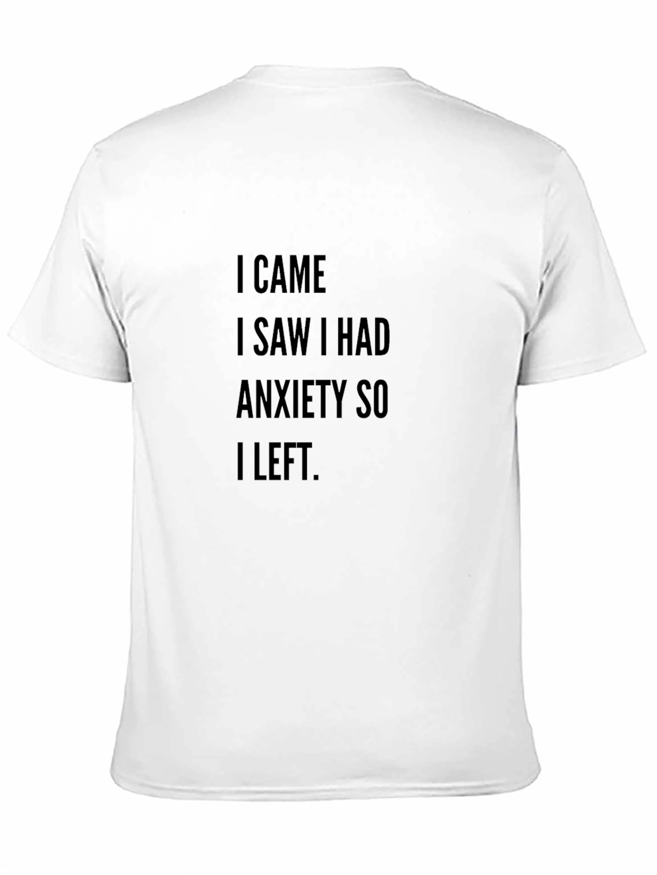 Anxiety Slogan T-Shirt - Black Crew Neck Tee
