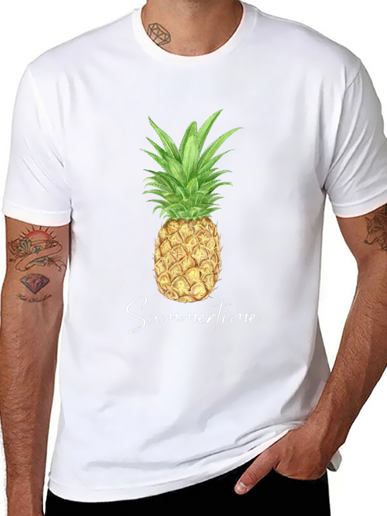 Pineapple Summertime Graphic Tee - Black