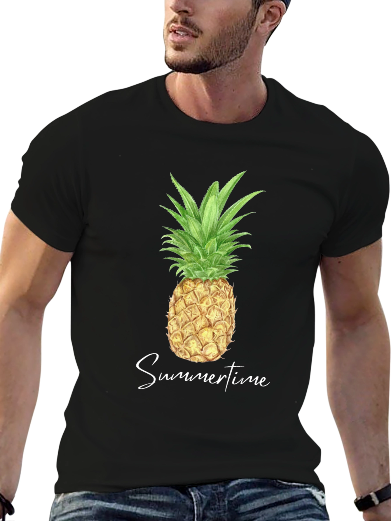 Pineapple Summertime Graphic Tee - Black