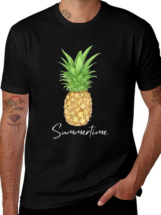 Pineapple Summertime Graphic Tee - Black