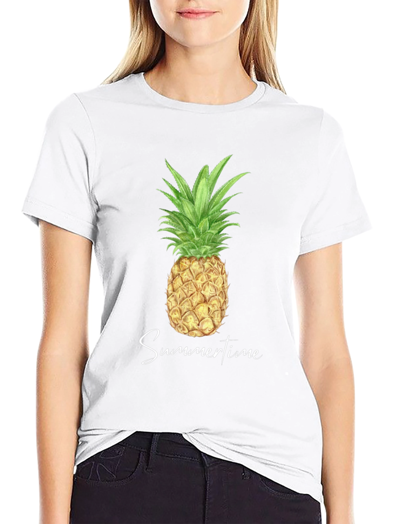 Pineapple Summertime Graphic Tee - Black