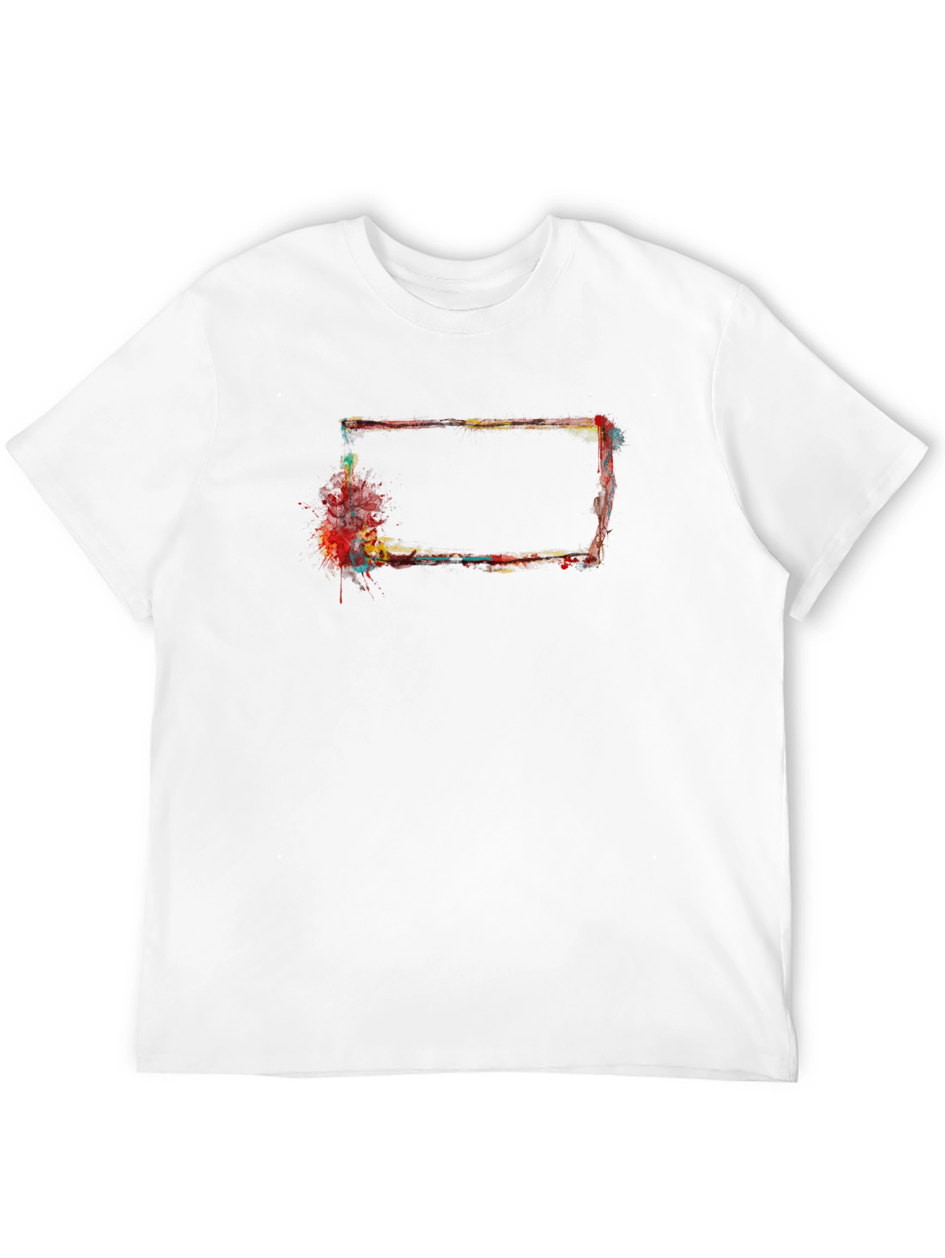Abstract Rectangular Paint Splatter Black T-Shirt