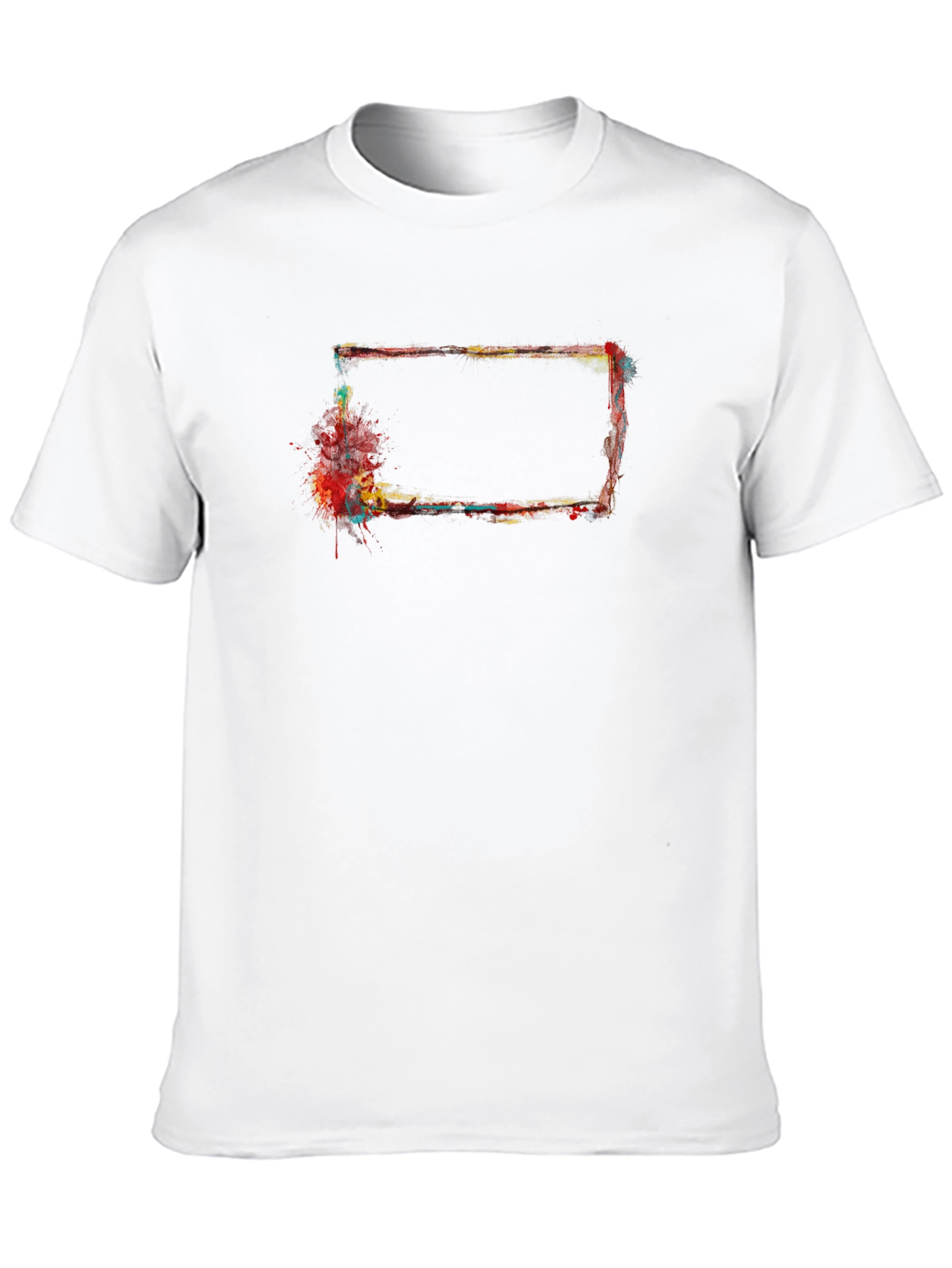 Abstract Rectangular Paint Splatter Black T-Shirt