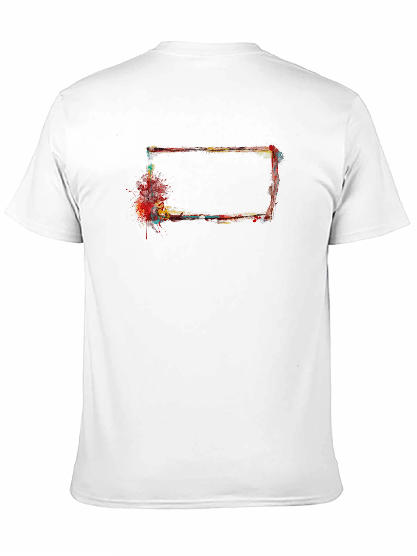 Abstract Rectangular Paint Splatter Black T-Shirt