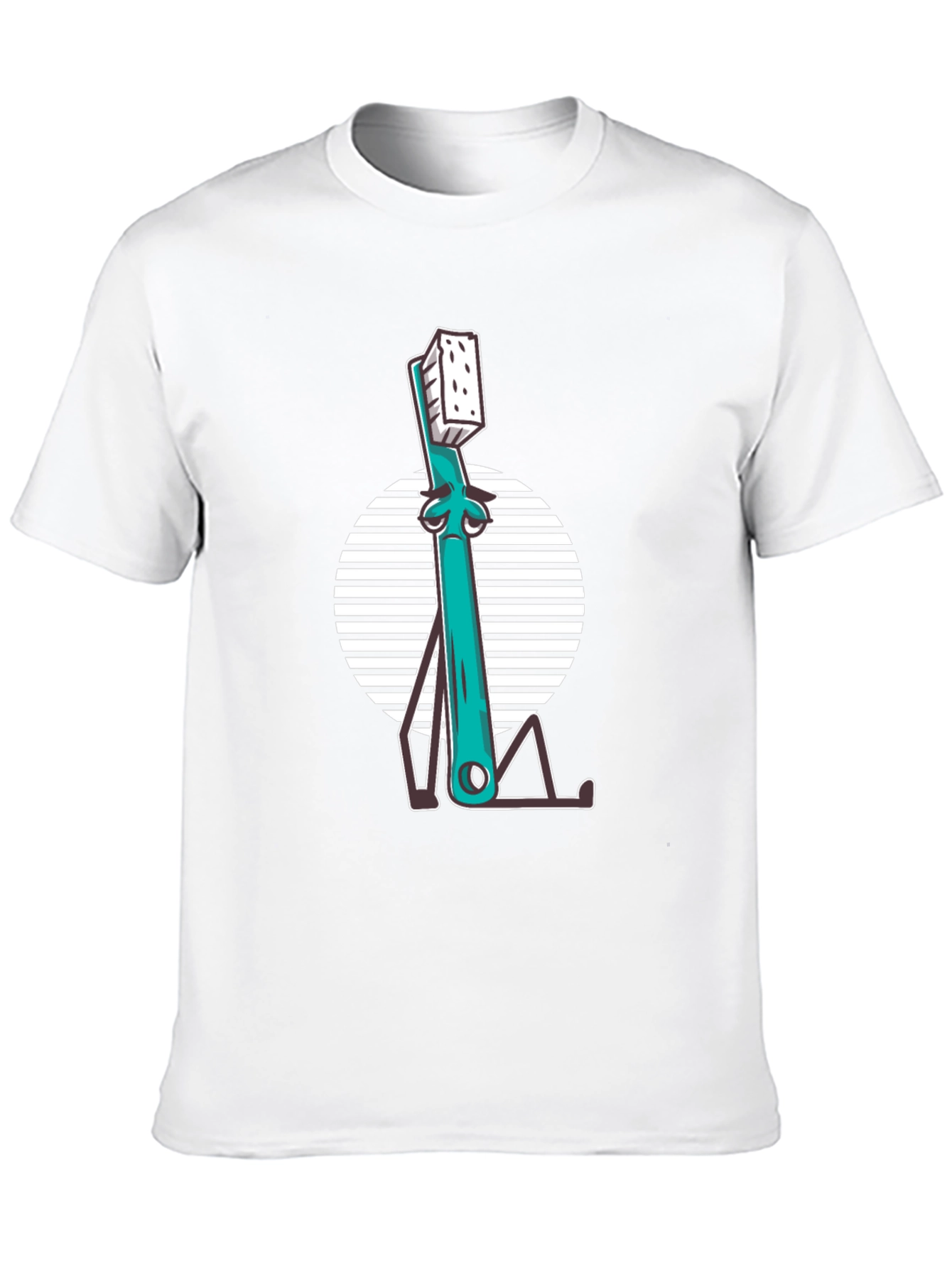 Quirky Toothbrush Graphic Tee - Black Cotton T-Shirt