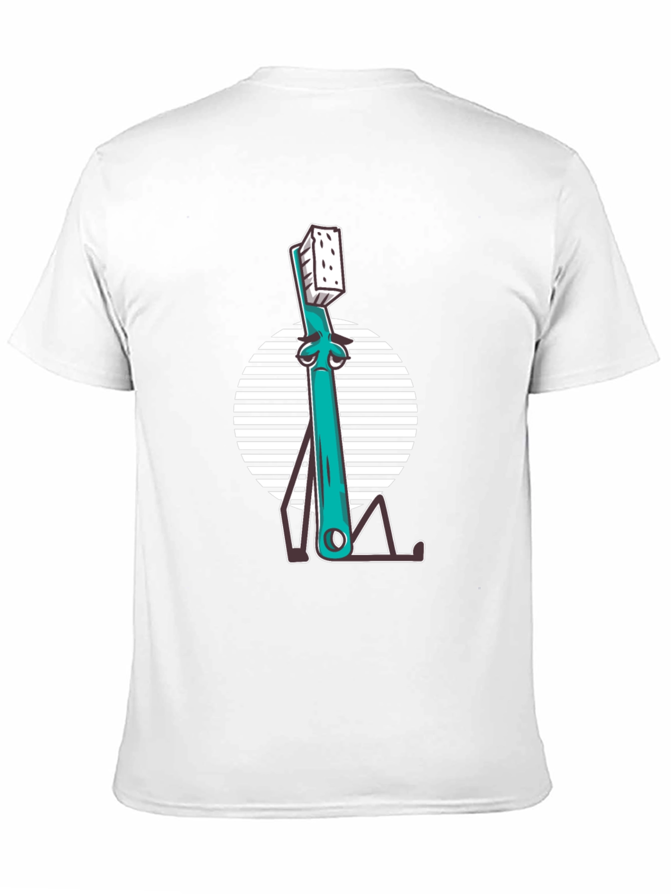 Quirky Toothbrush Graphic Tee - Black Cotton T-Shirt